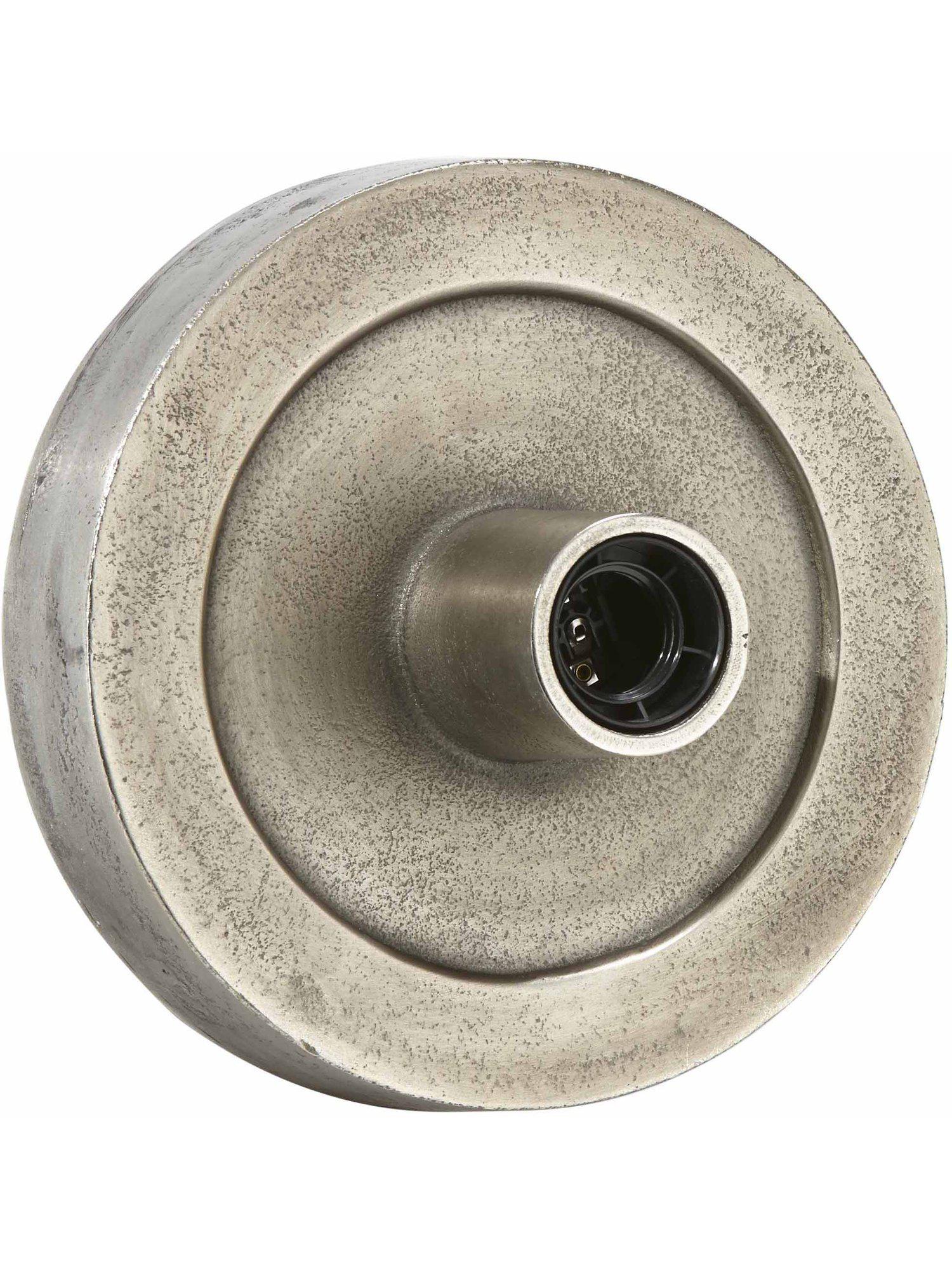 Industriell vägg- och taklampa från PR Home i rå silverfinish, perfekt för torra utrymmen med E27 sockel. Diameter 20 cm.