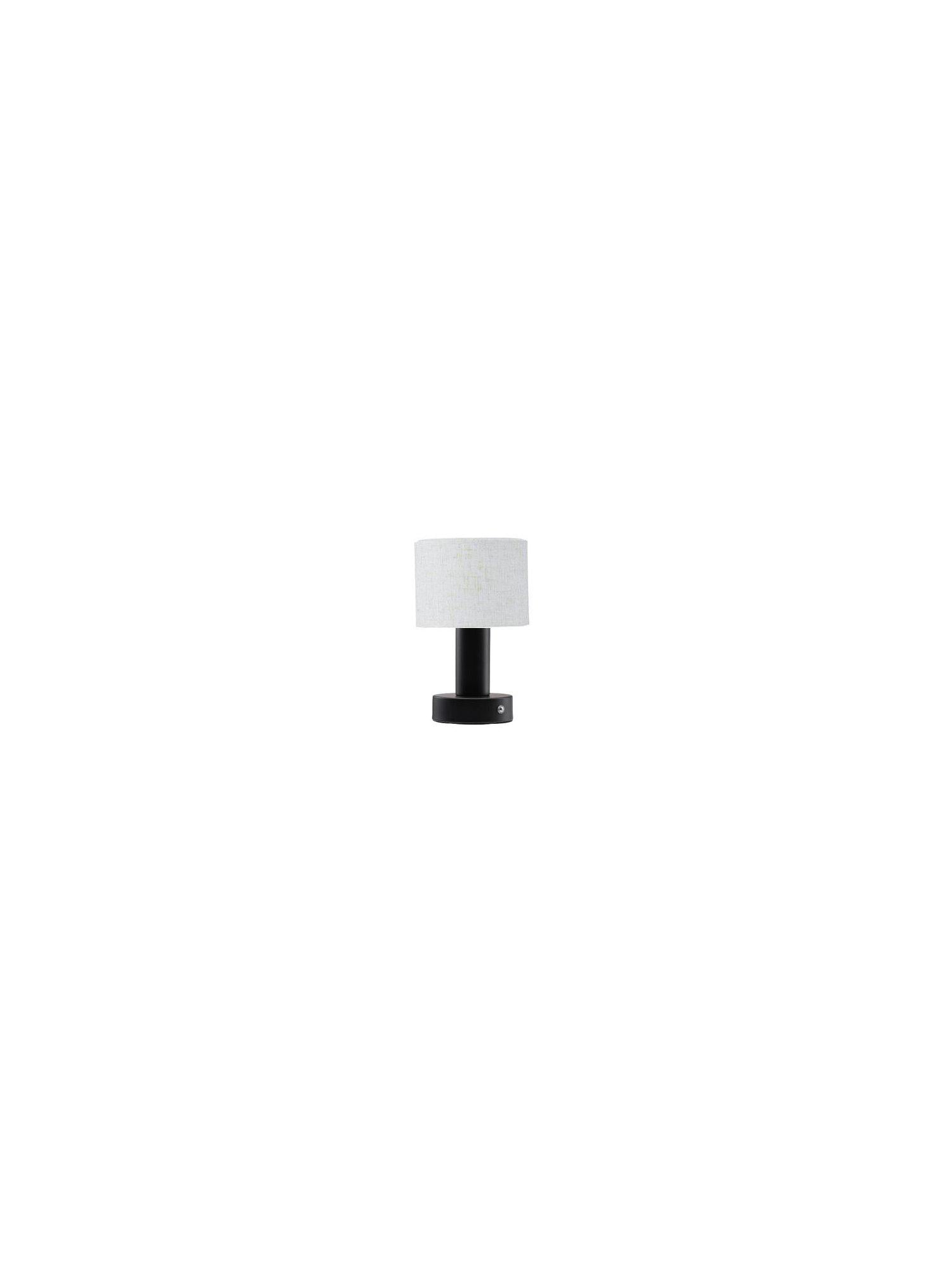 Laddningsbar bordslampa från PR Home i lackerad metall med linne-skydd. Anpassa ljusets färgtemperatur för varje tillfälle.