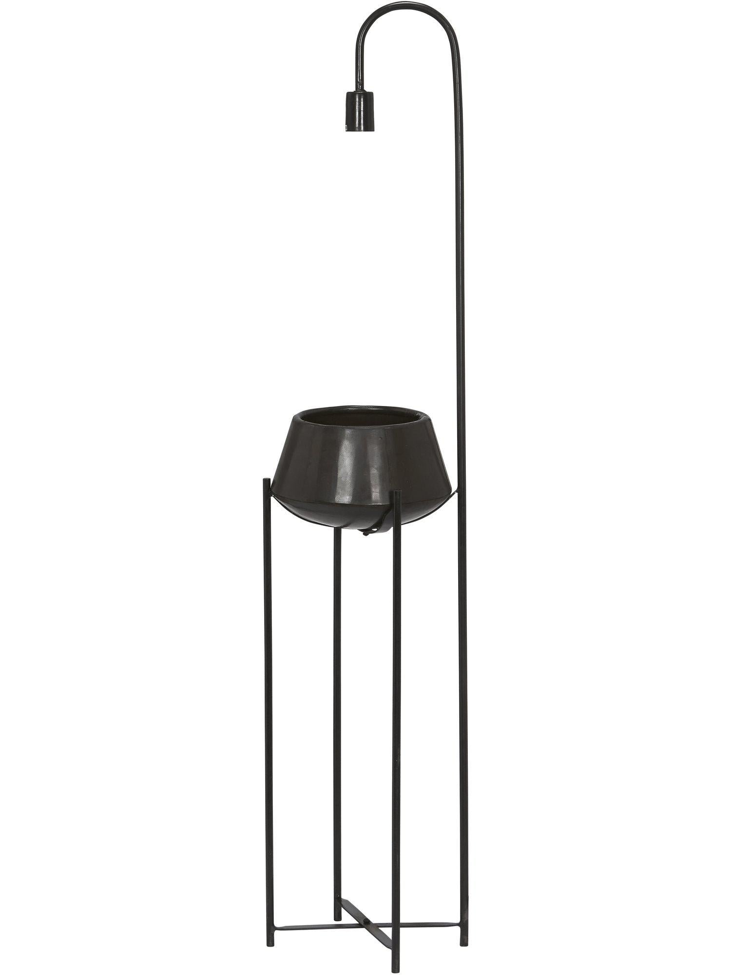 Blomkruka på ben med belysning från PR Home, 140 cm hög och smal design för optimal växtbelysning i hemmet.