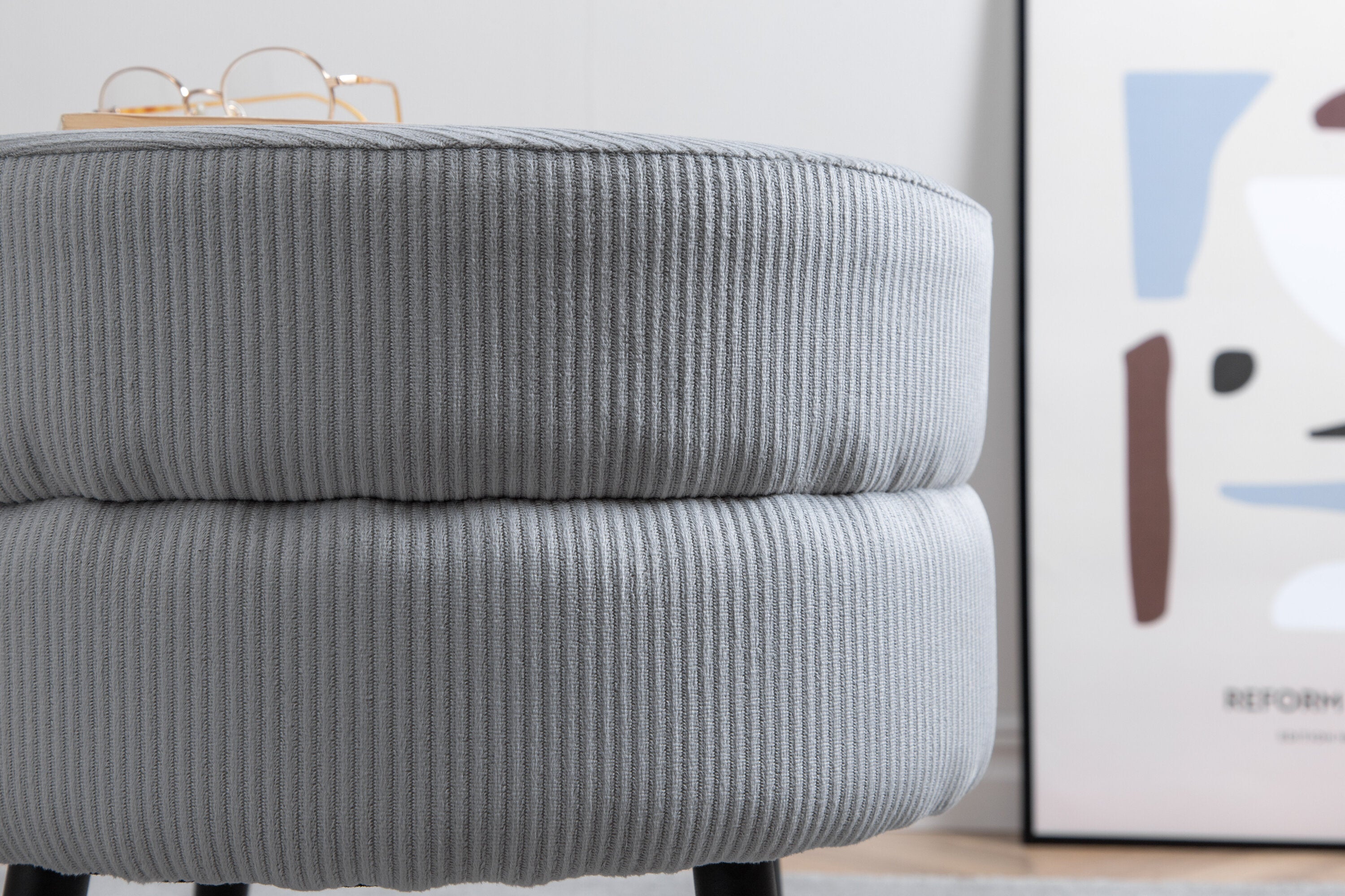 Venture Home Pot Ottoman Puff Svart/Grå ø40 cm