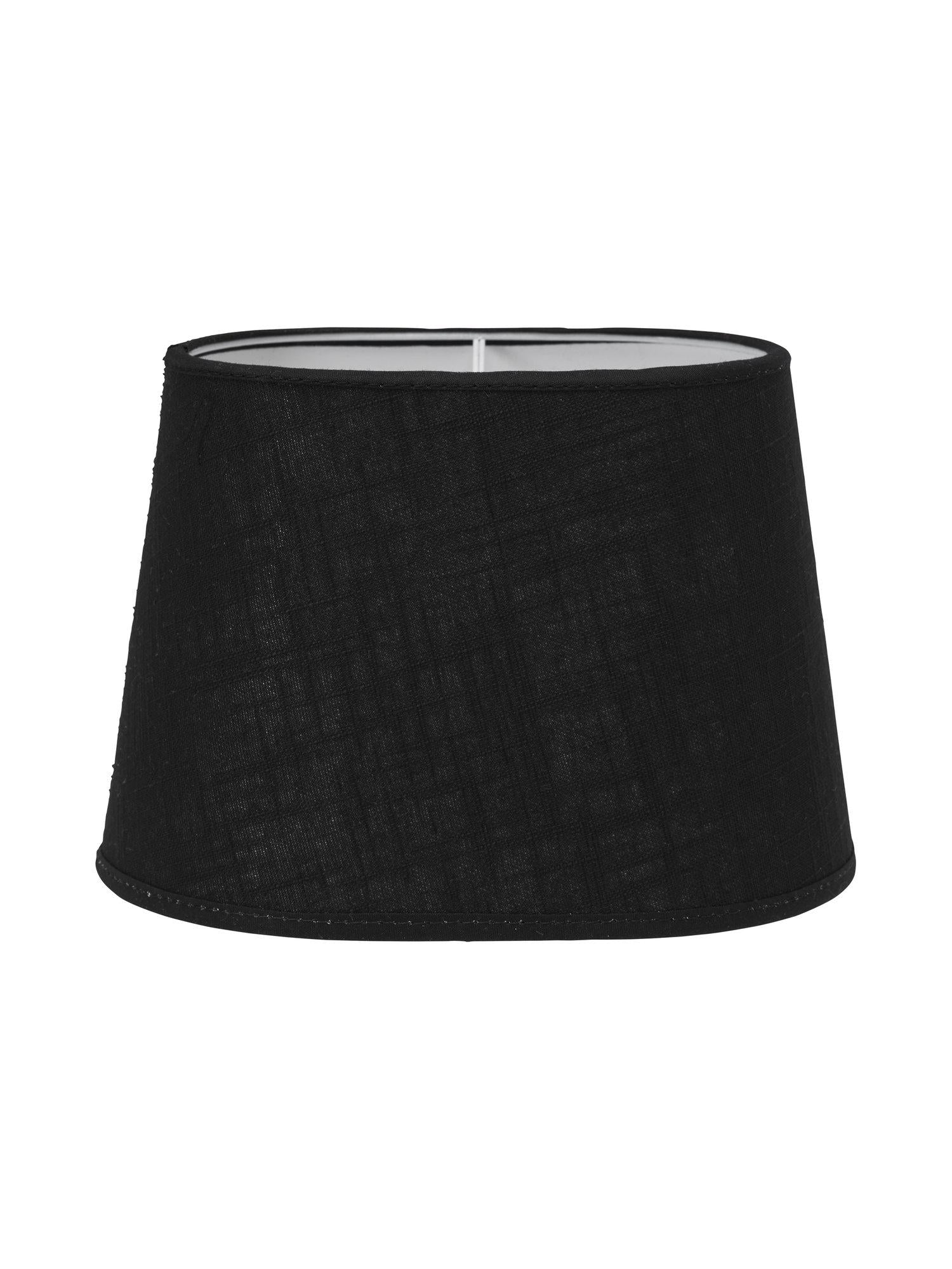 Omera lampskärm från PR Home i svart bomull med linnelook, ger elegant belysning och mjuk ljusreflektion.