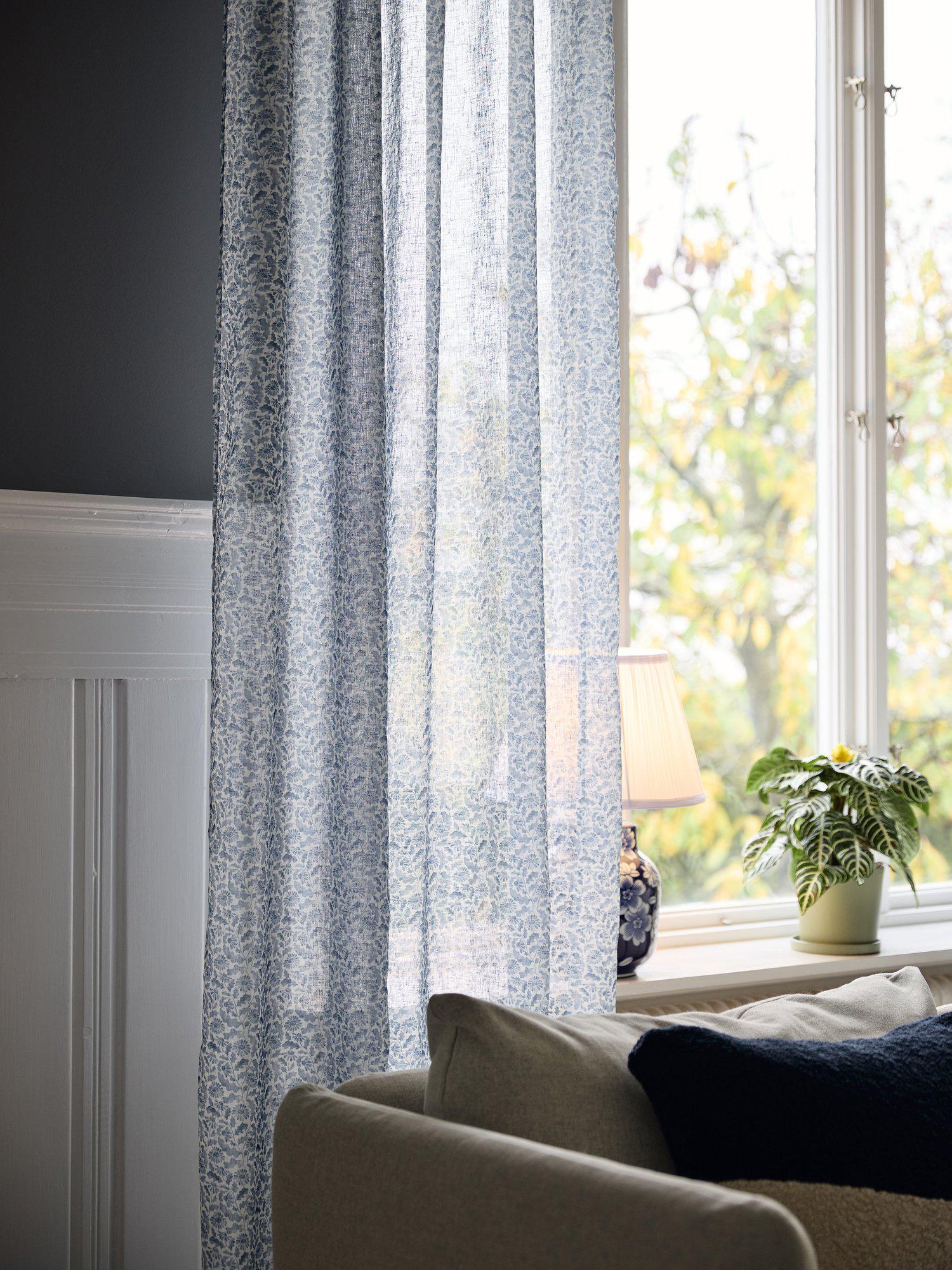 Svanefors Yrsa Gardin 2-Pack 140x280cm, Blå