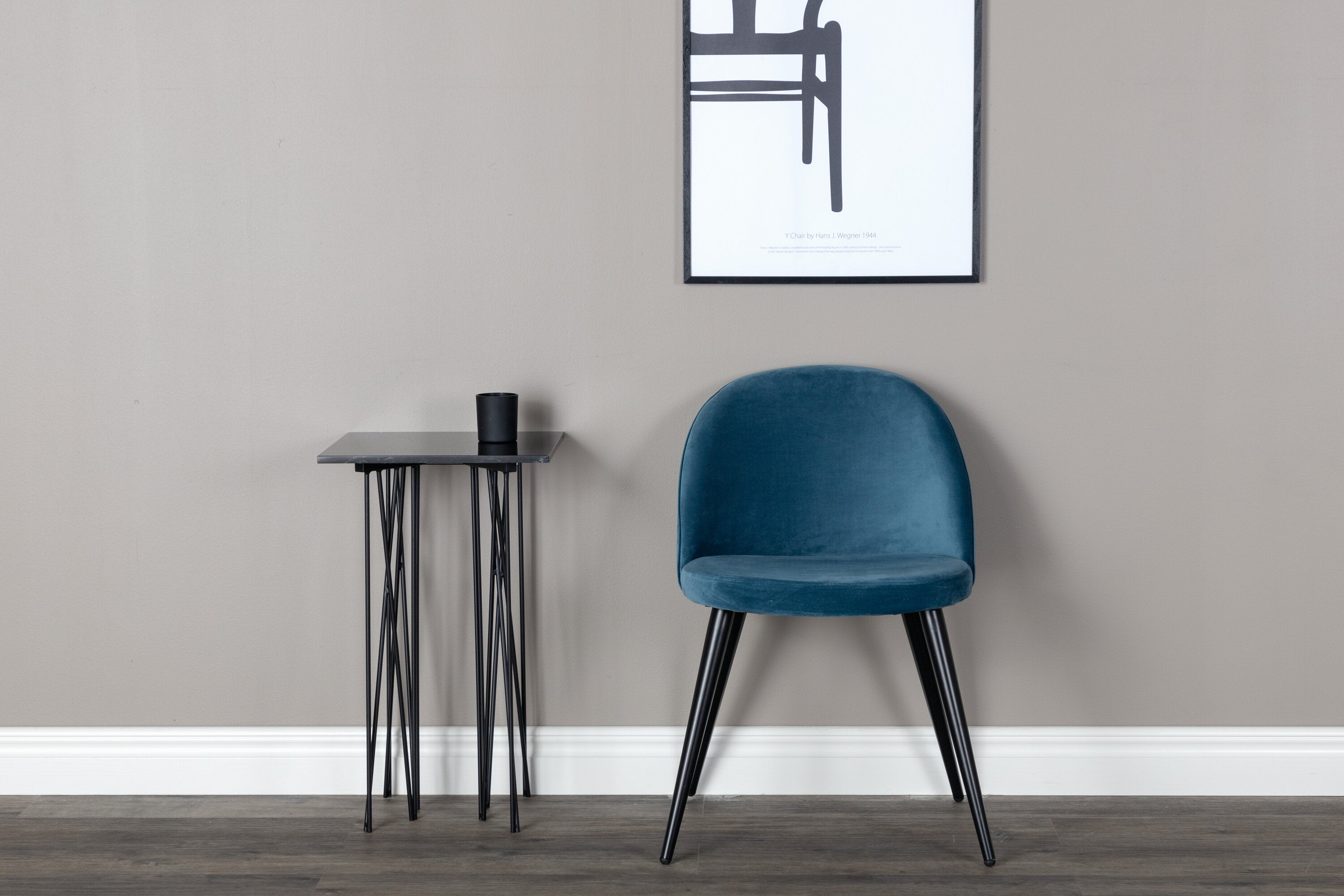 Venture Home Velvet Matstol Svart/Blå 2-pack
