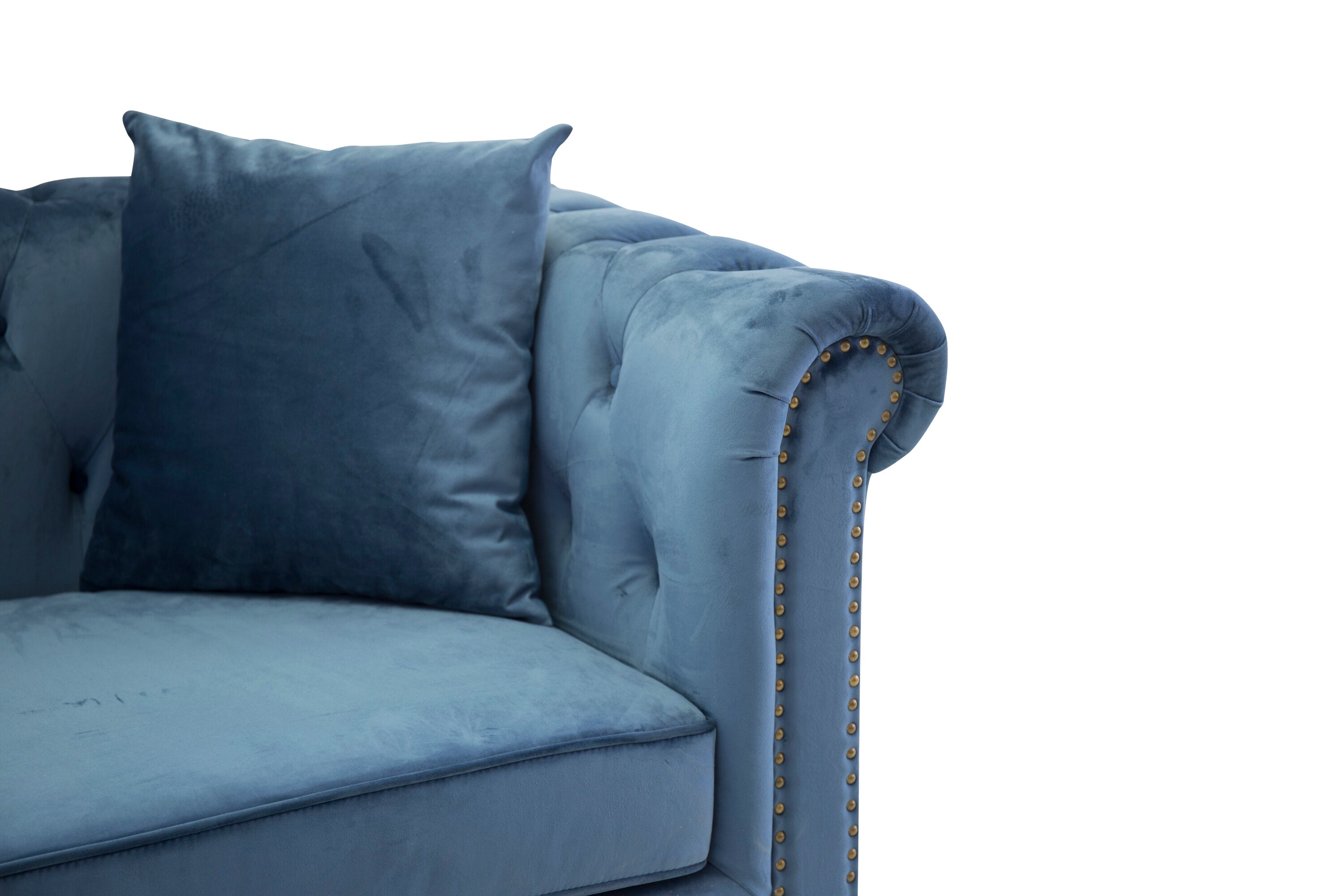 Venture Home Velvet 3-Sits Soffa Blå/Natur