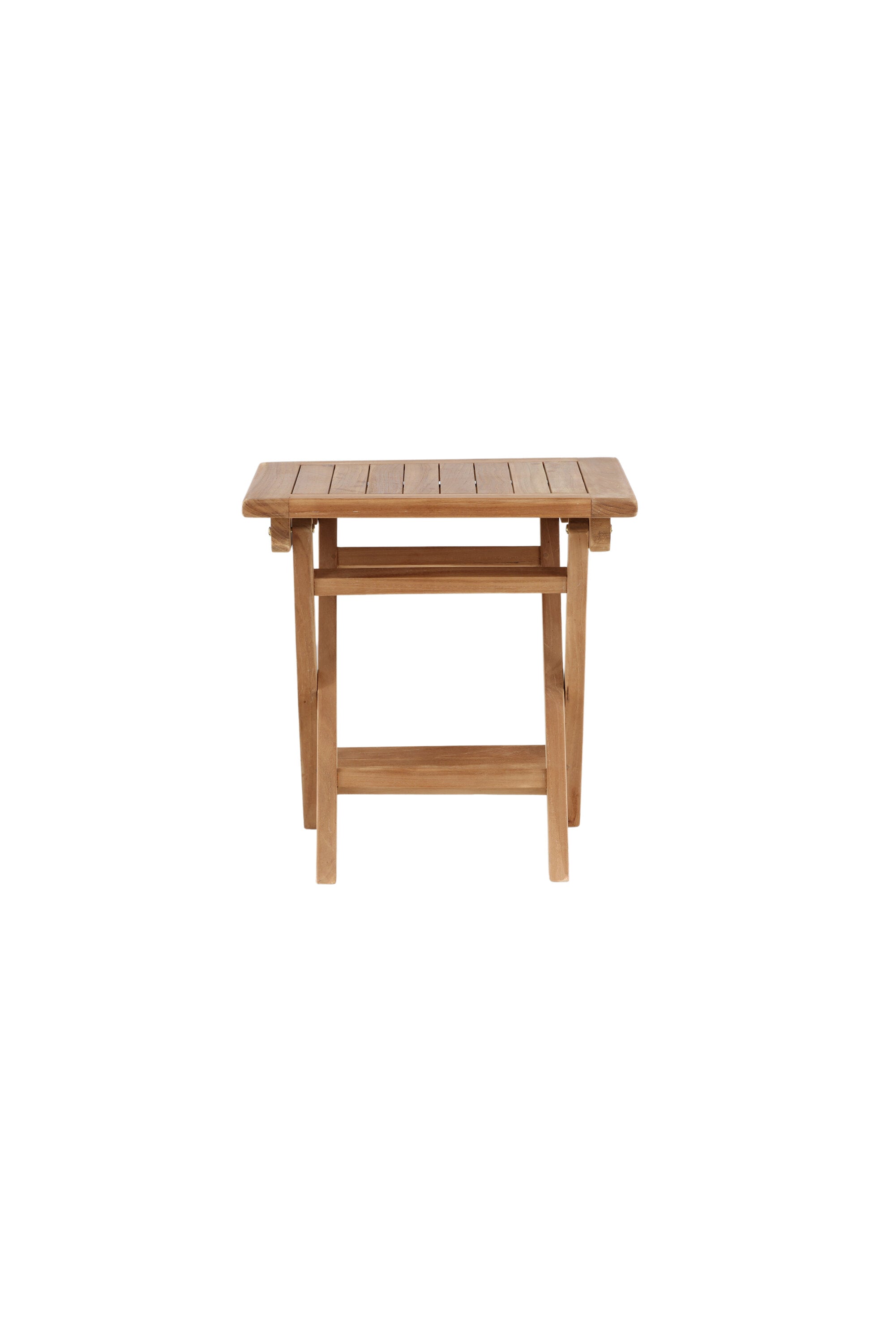 Cafébord i teak, kvadratiskt design, perfekt för sommarens frukostar och fikastunder utomhus.