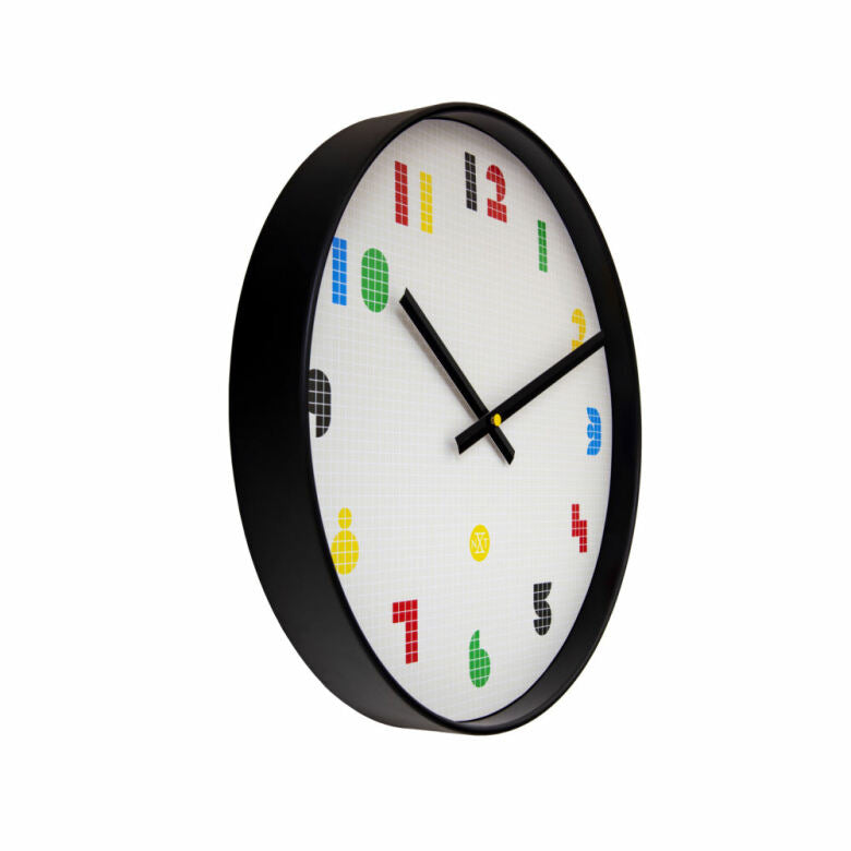 Nextime Nxt Bit Väggklocka 35 Cm, Svart-Vit/Multi