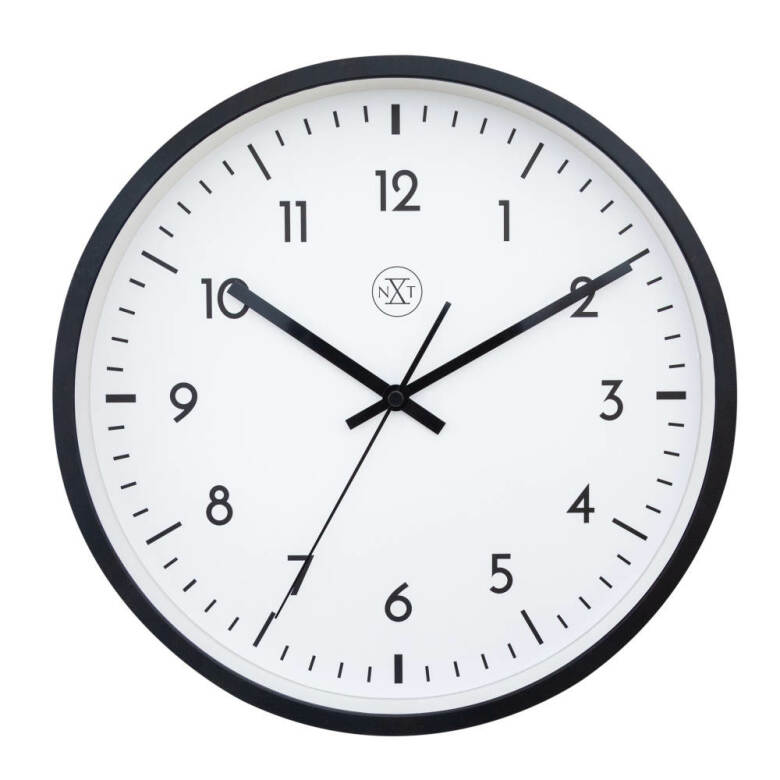 Nextime Easy Big Väggklocka 30 Cm, Svart/Vit
