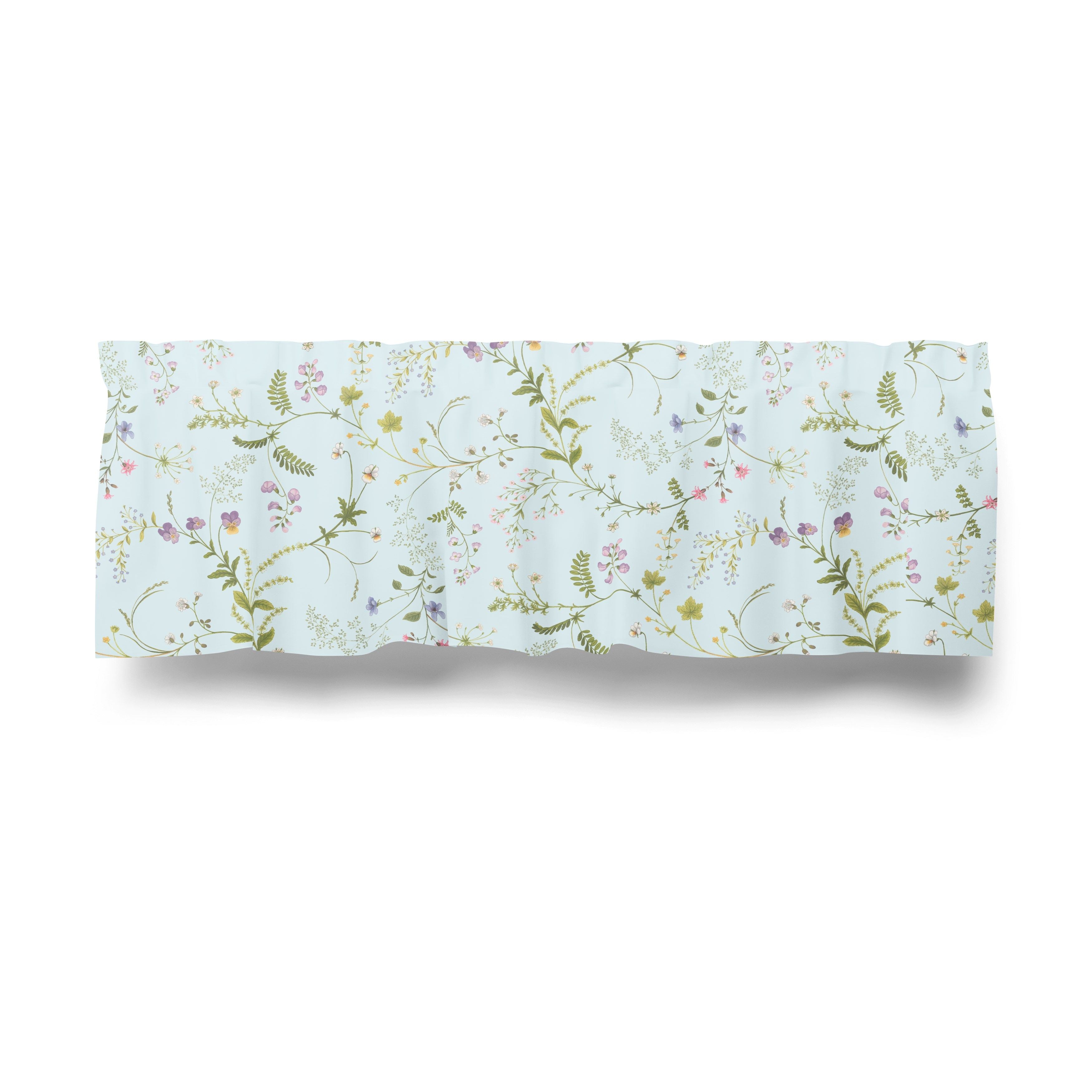 Blå kappa i bomull med blommönster, 55 cm lång, stilren design för hållbarhet och komfort.
