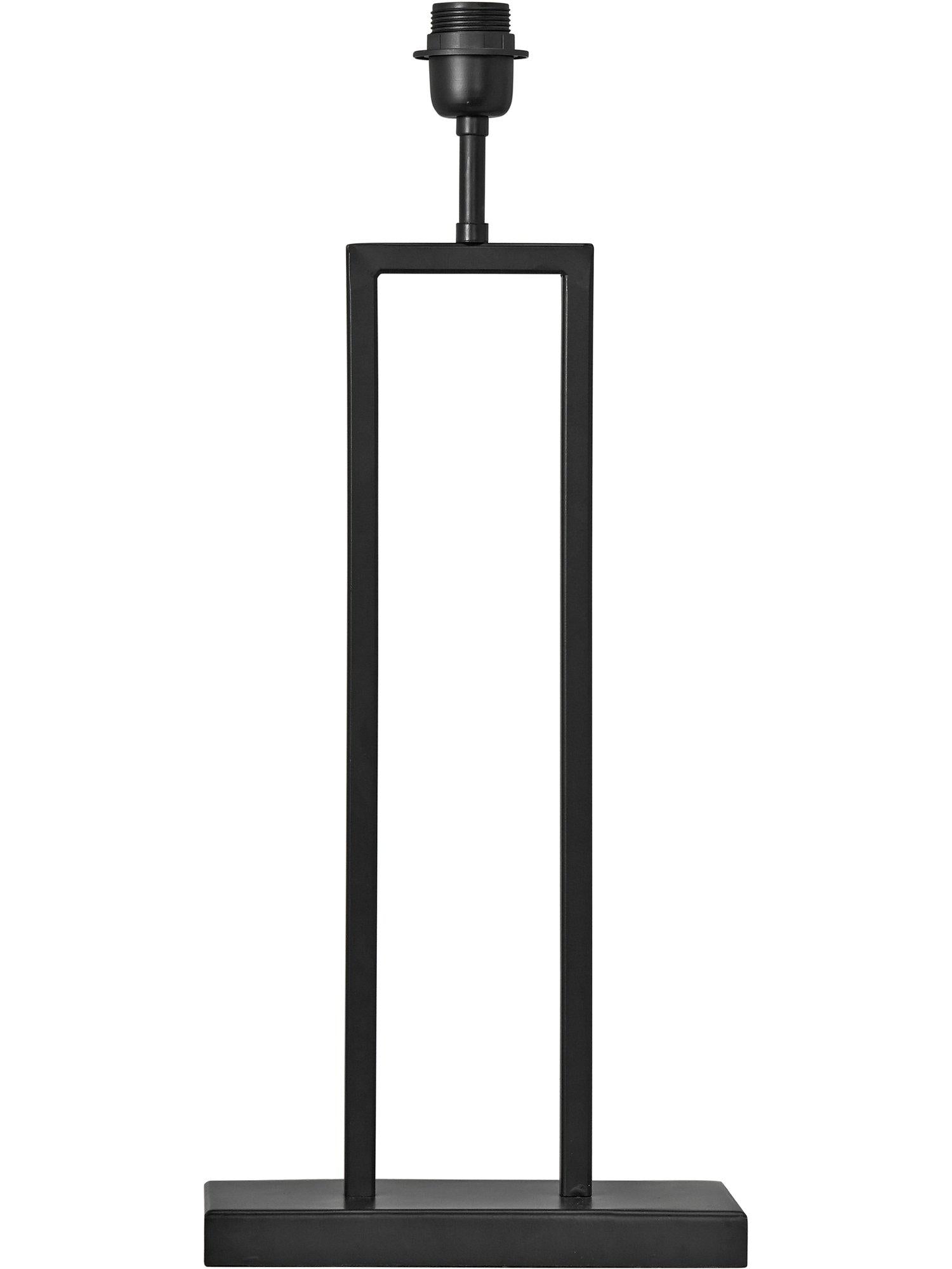 Stilren lampfot i svart matt metall från PR Home med raka linjer och rektangulär bas, 61 cm hög. Perfekt för inomhusbruk.