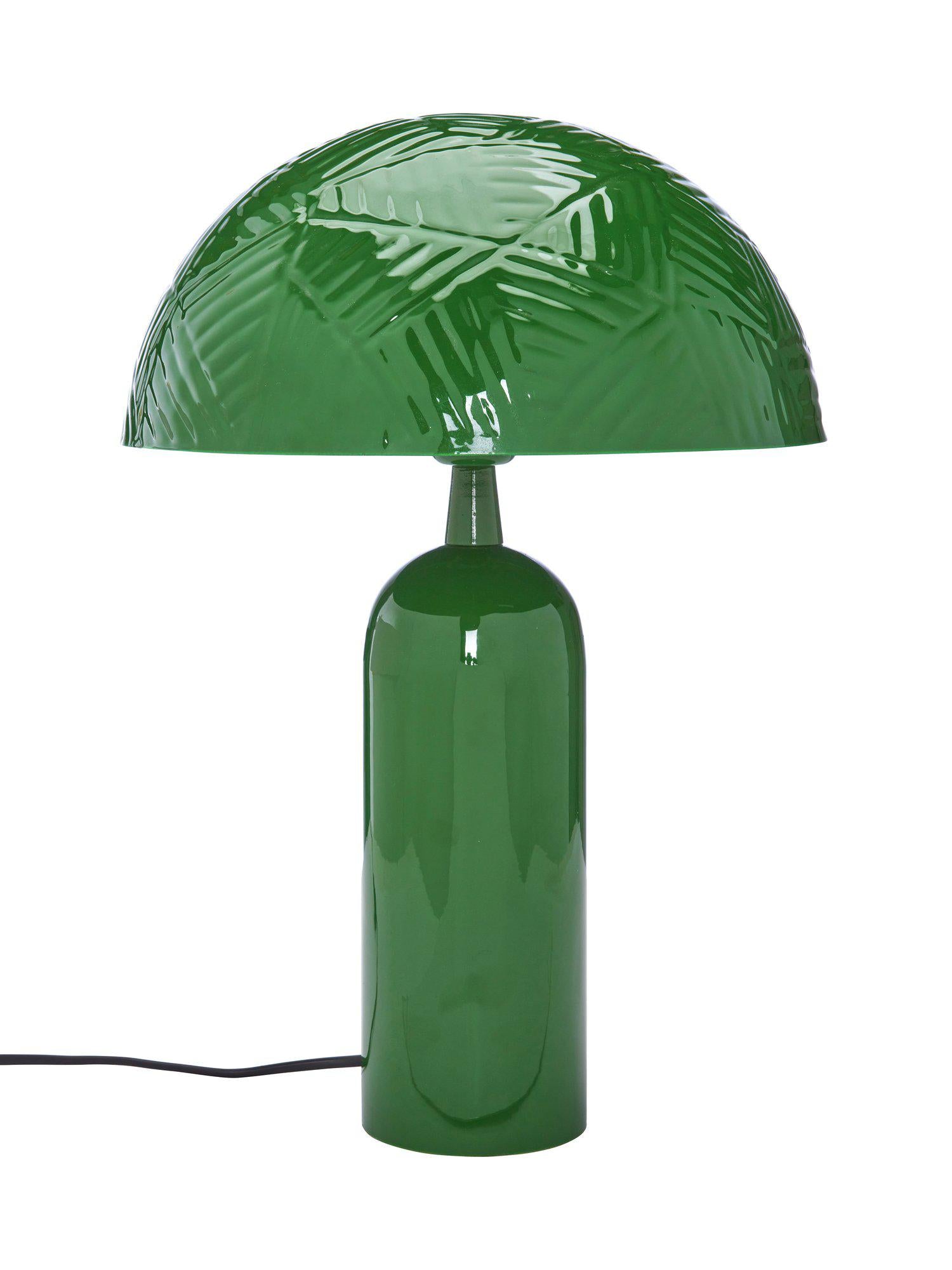 Carter bordslampa från PR Home med grön metallfot och hamrad skärm, elegant design för alla miljöer.