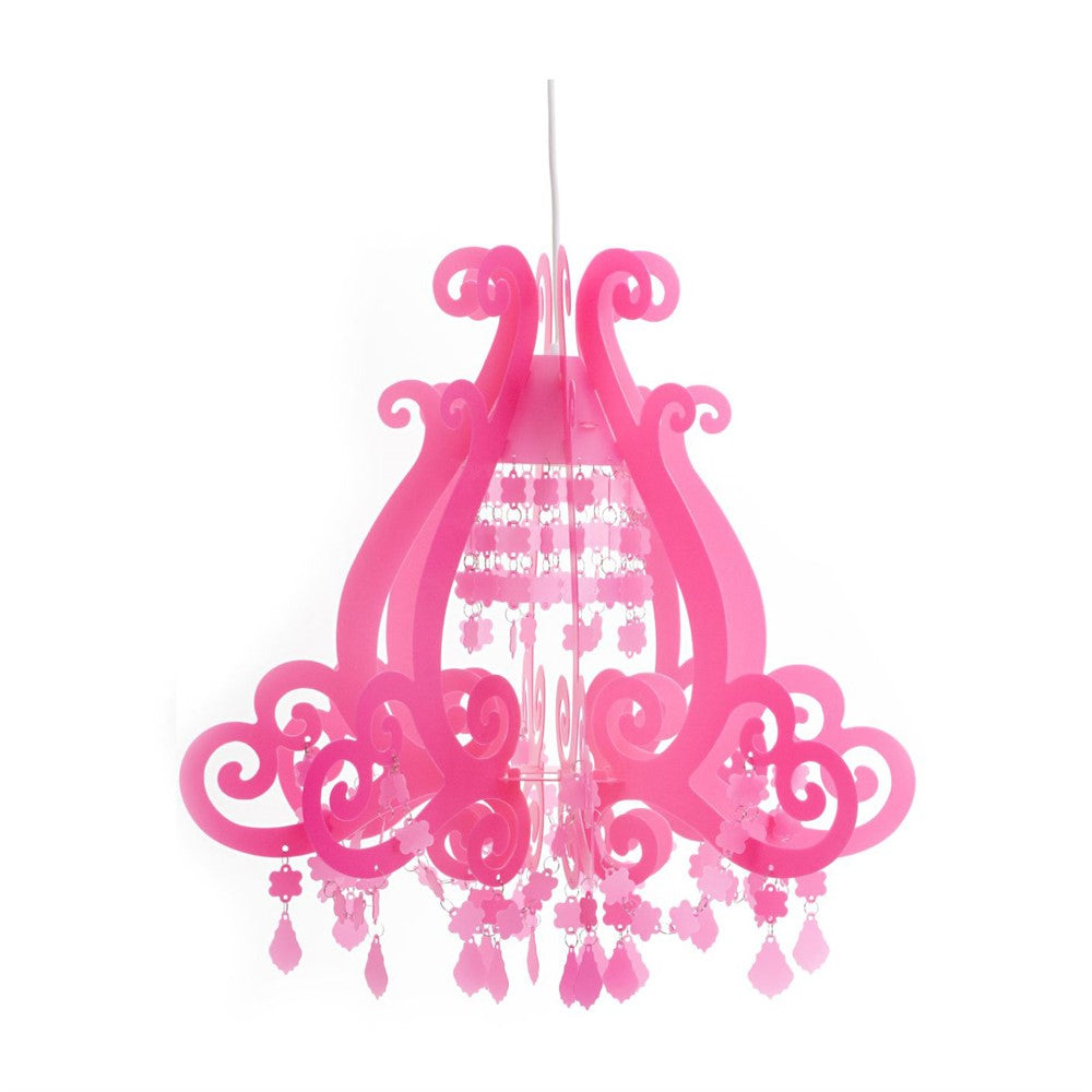 Elegant taklampa i barockstil med cerise färg, perfekt för att lyfta inredningen i alla rum.