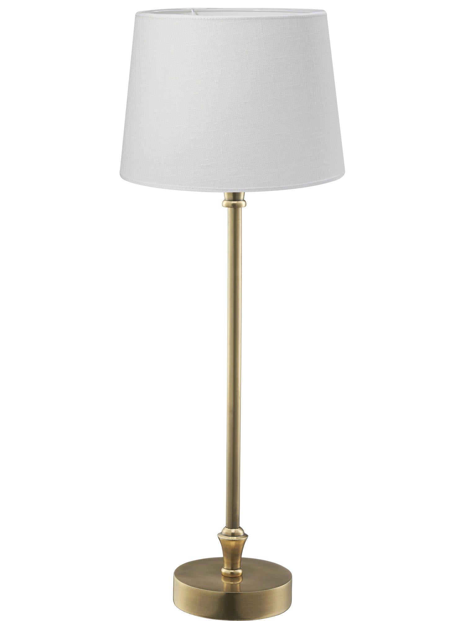 Liam lampfot i metall med Sofia Franza lampskärm från PR Home, elegant och stilren belysning för hemmet eller kontoret.