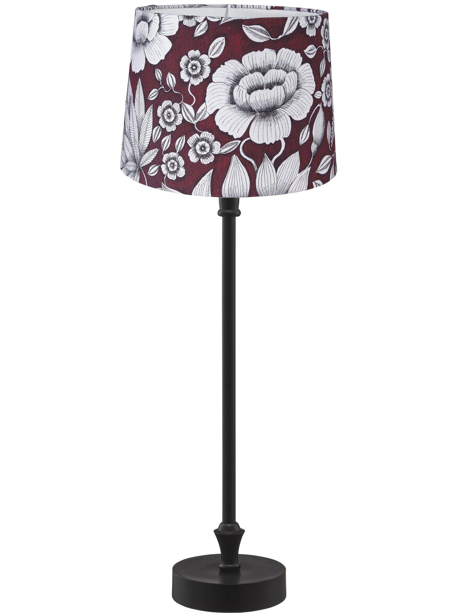 Mattsvart Liam lampfot med Sofia lampskärm från PR Home, elegant och minimalistisk belysning för varje rum.
