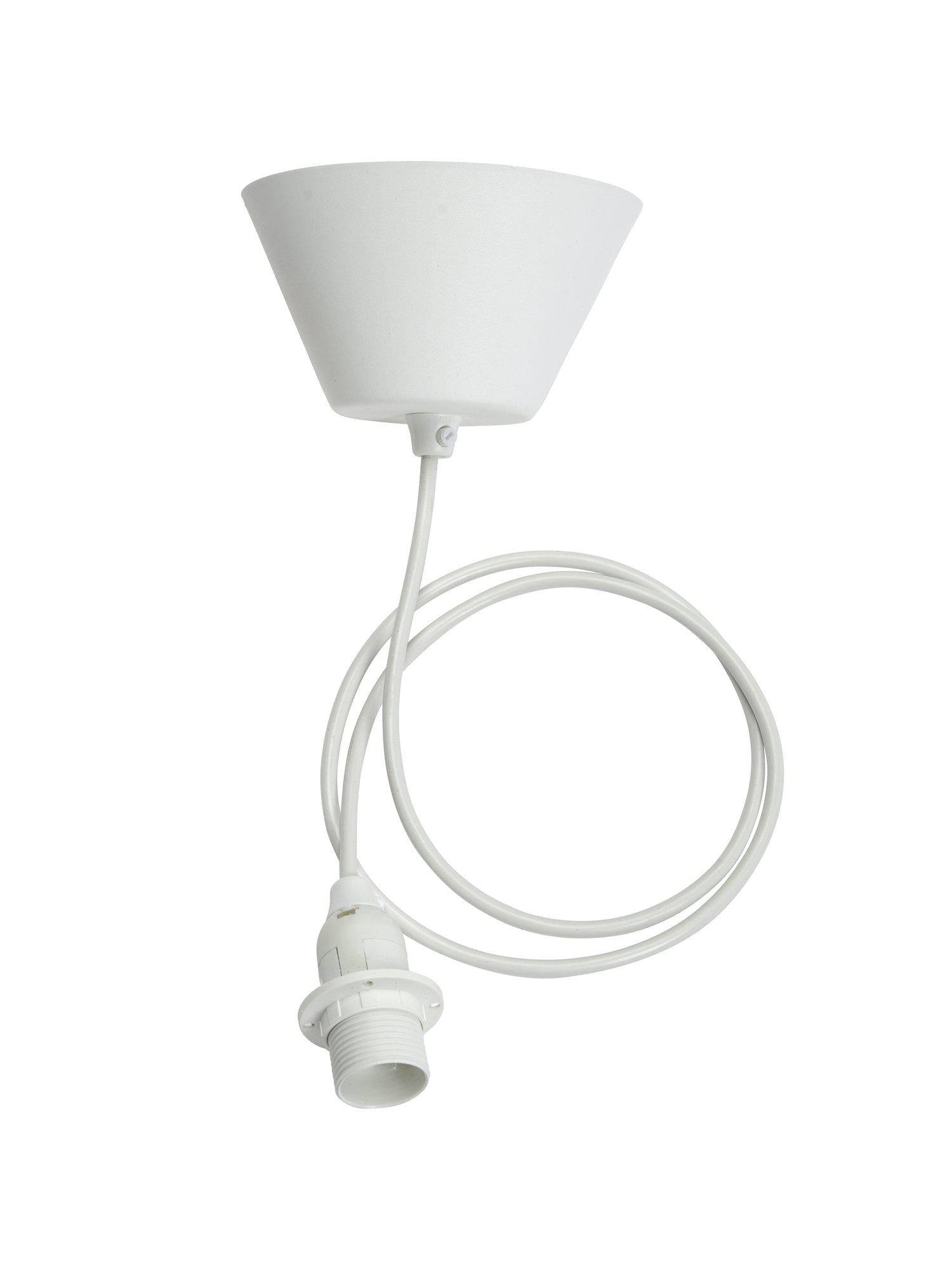 Takupphänge från PR Home i vitt, 1,2 meter långt med E14 ringfäste. Elegant och stilren belysning för hemmet eller kontoret.