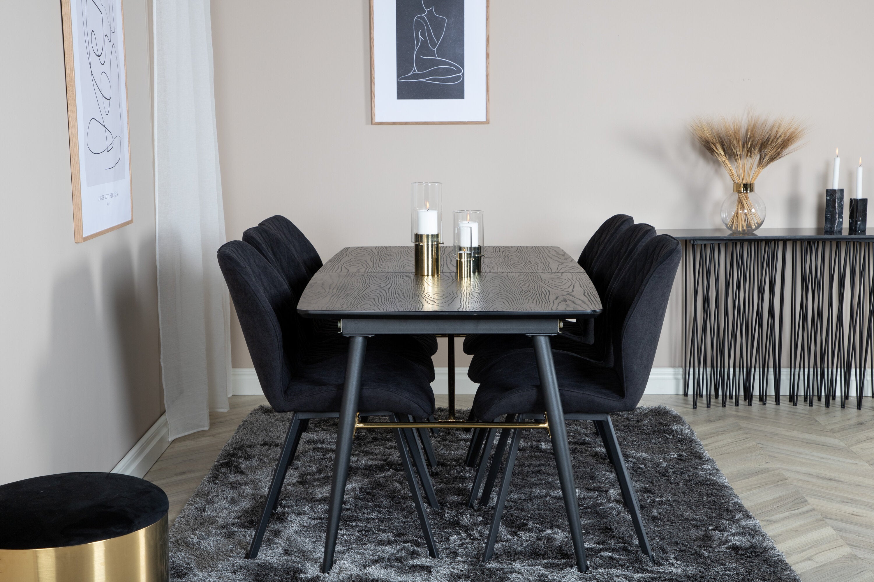 Venture Home Matgrupp Gold med stolarna Gemma