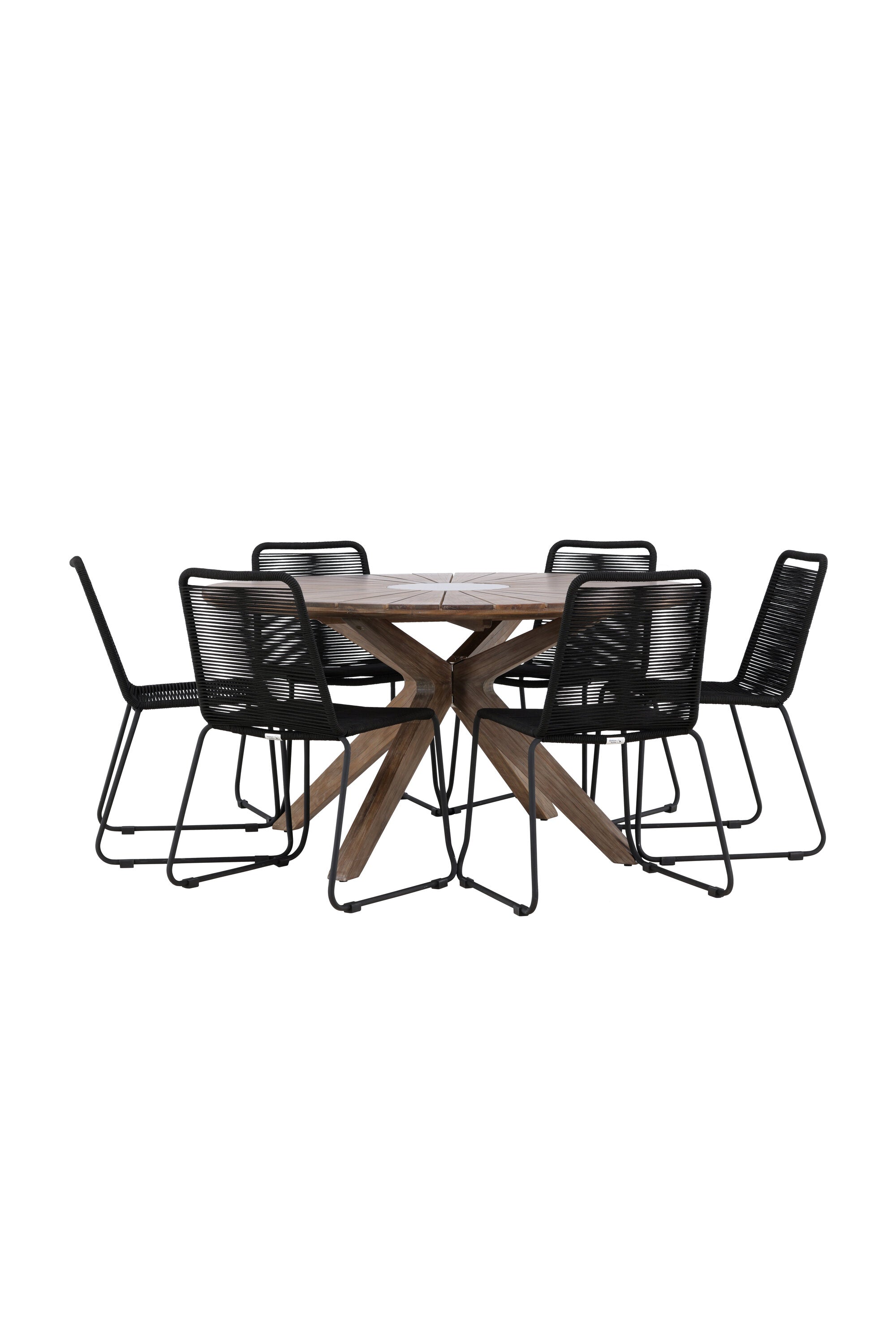 Venture Home Rosario Matgrupp Ø140 cm Med 6 Lindos Stolar