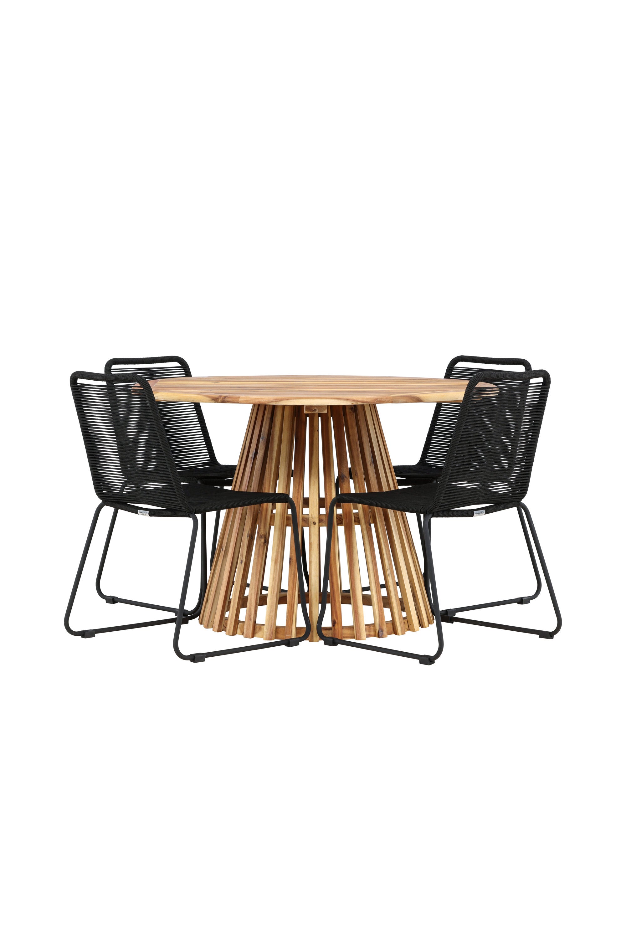 Venture Home Lumpur Matgrupp Ø120 cm Med 4 Lindos Stolar