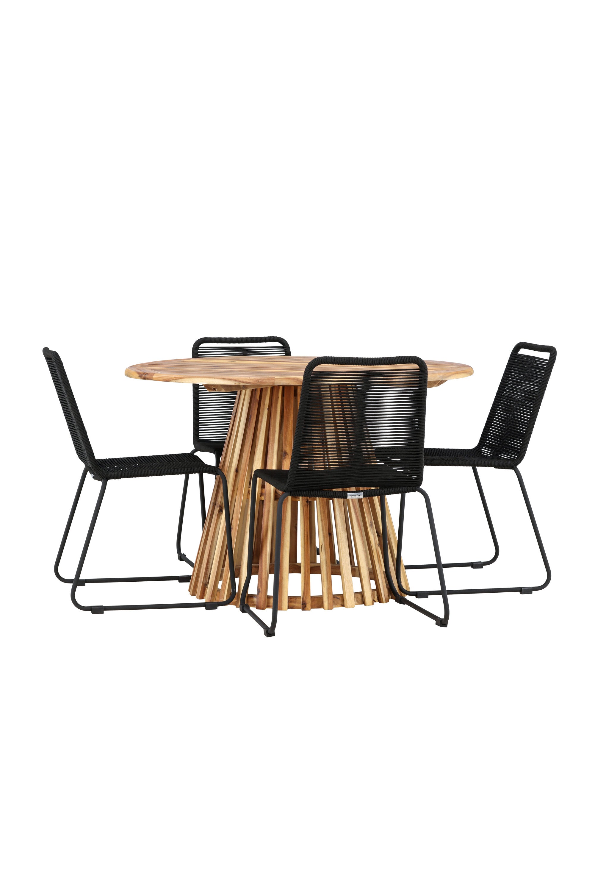Venture Home Lumpur Matgrupp Ø120 cm Med 4 Lindos Stolar