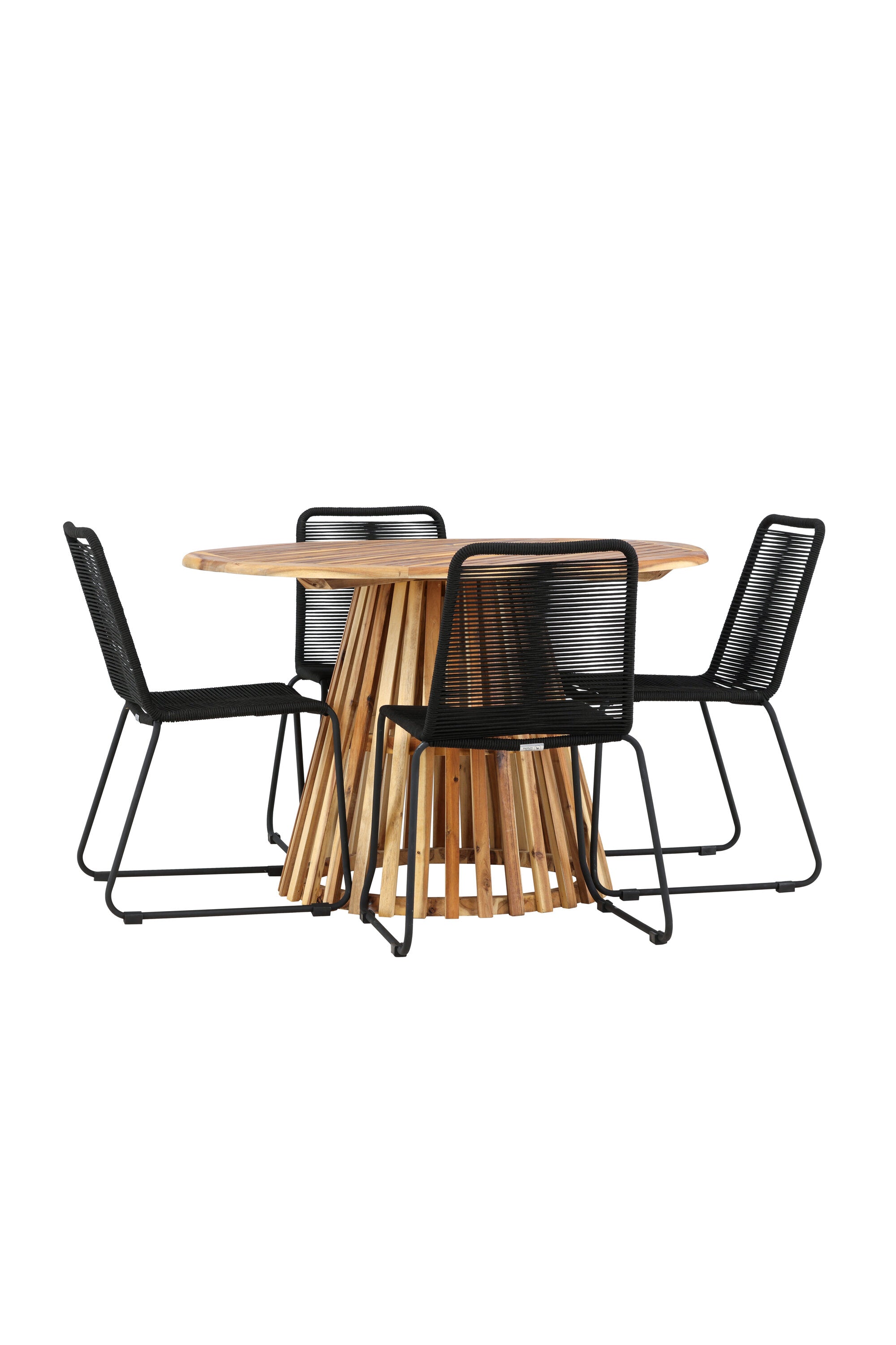 Venture Home Lumpur Matgrupp Ø120 cm Med 4 Lindos Stolar