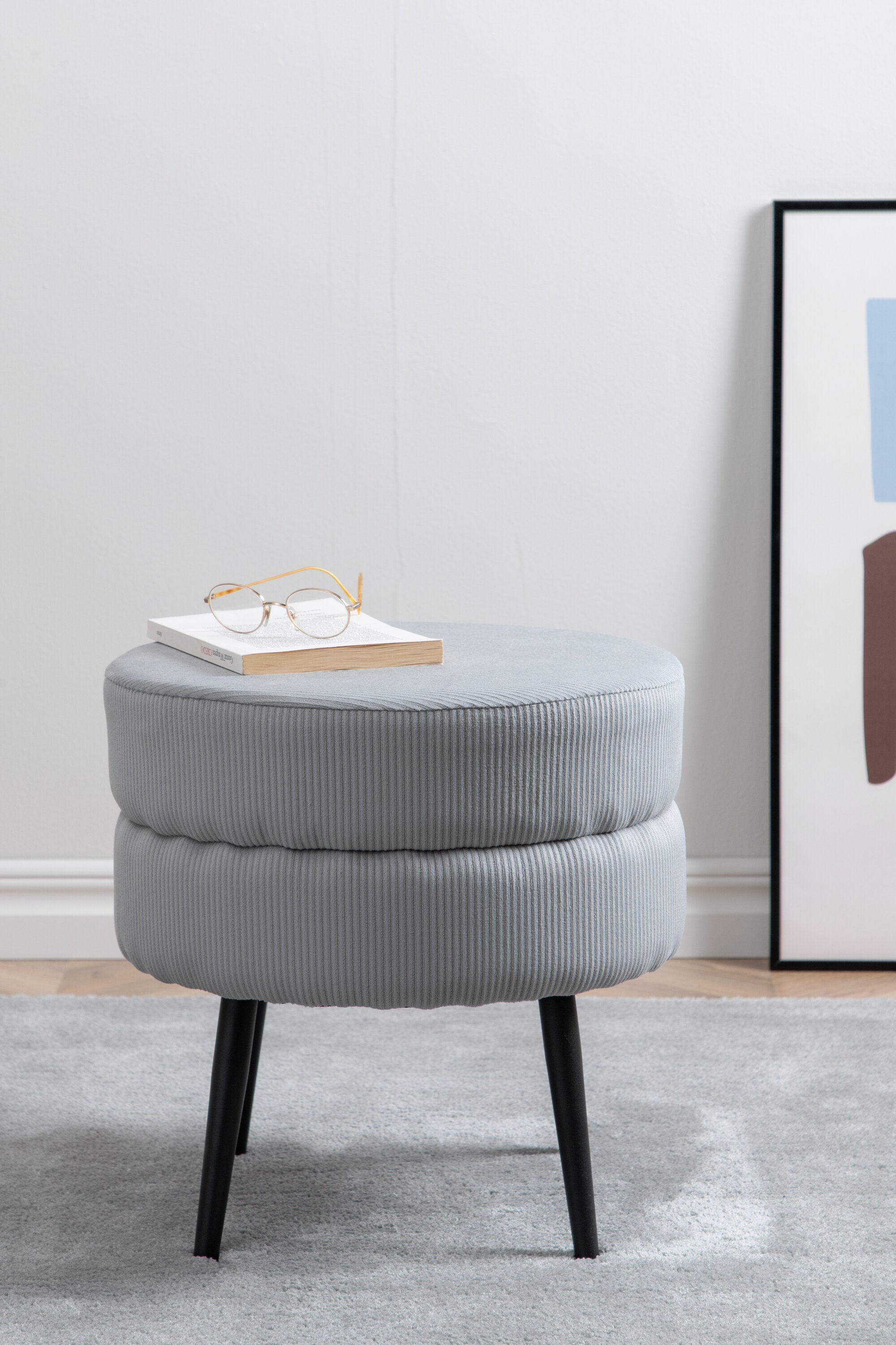Venture Home Pot Ottoman Puff Svart/Grå ø40 cm