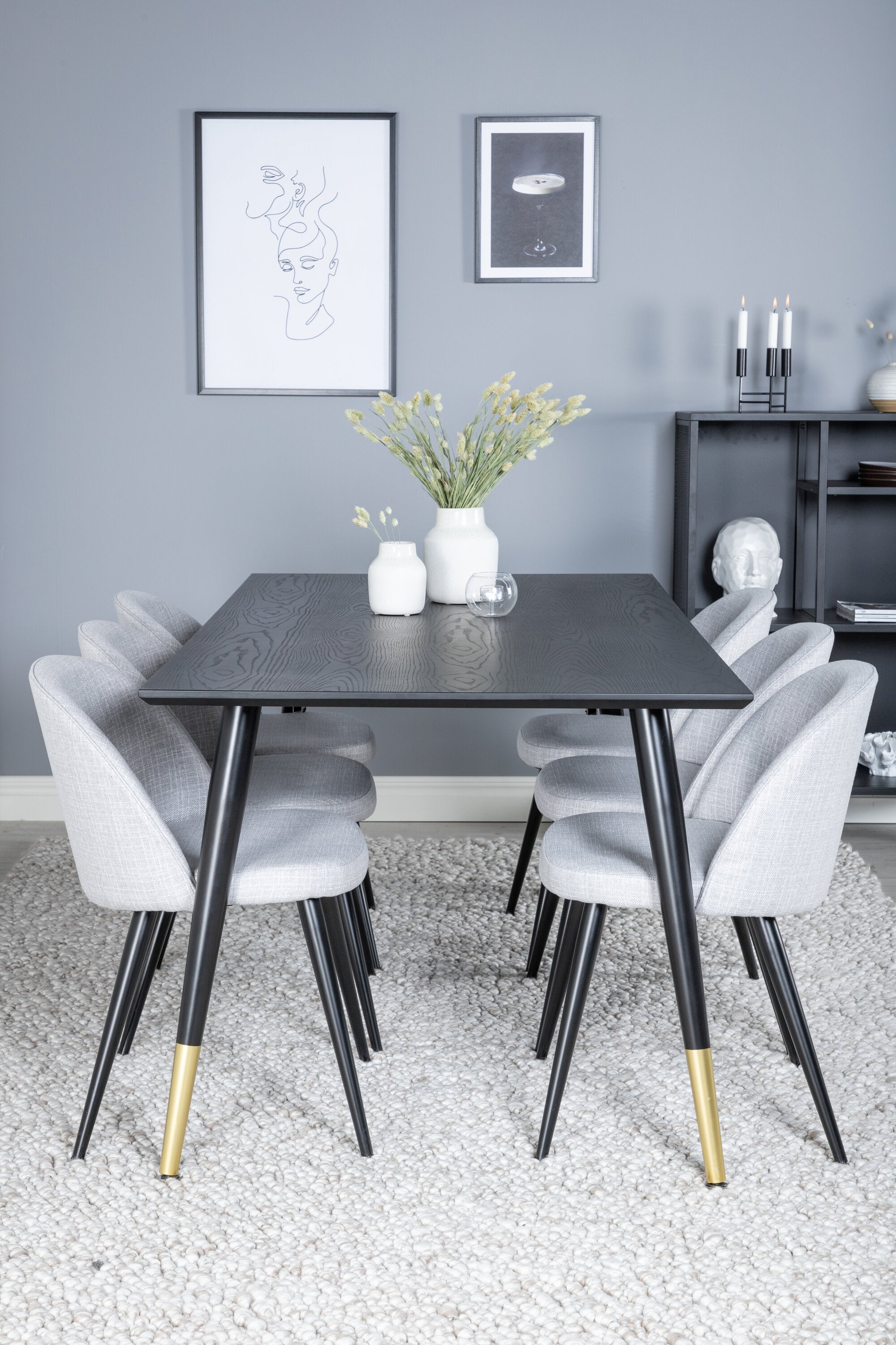 Venture Home Dipp Matgrupp med Velvetstolar