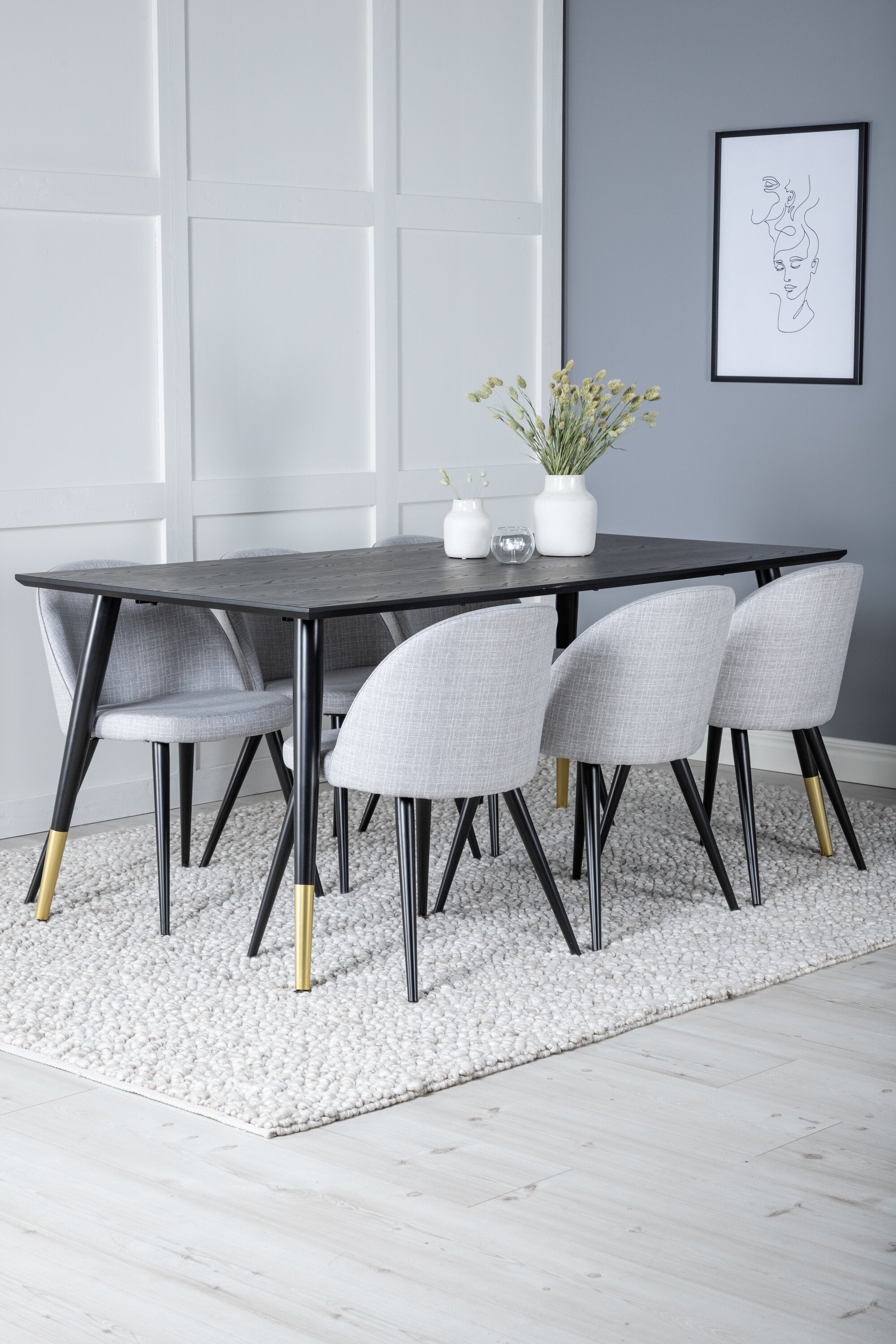 Venture Home Dipp Matgrupp med Velvetstolar
