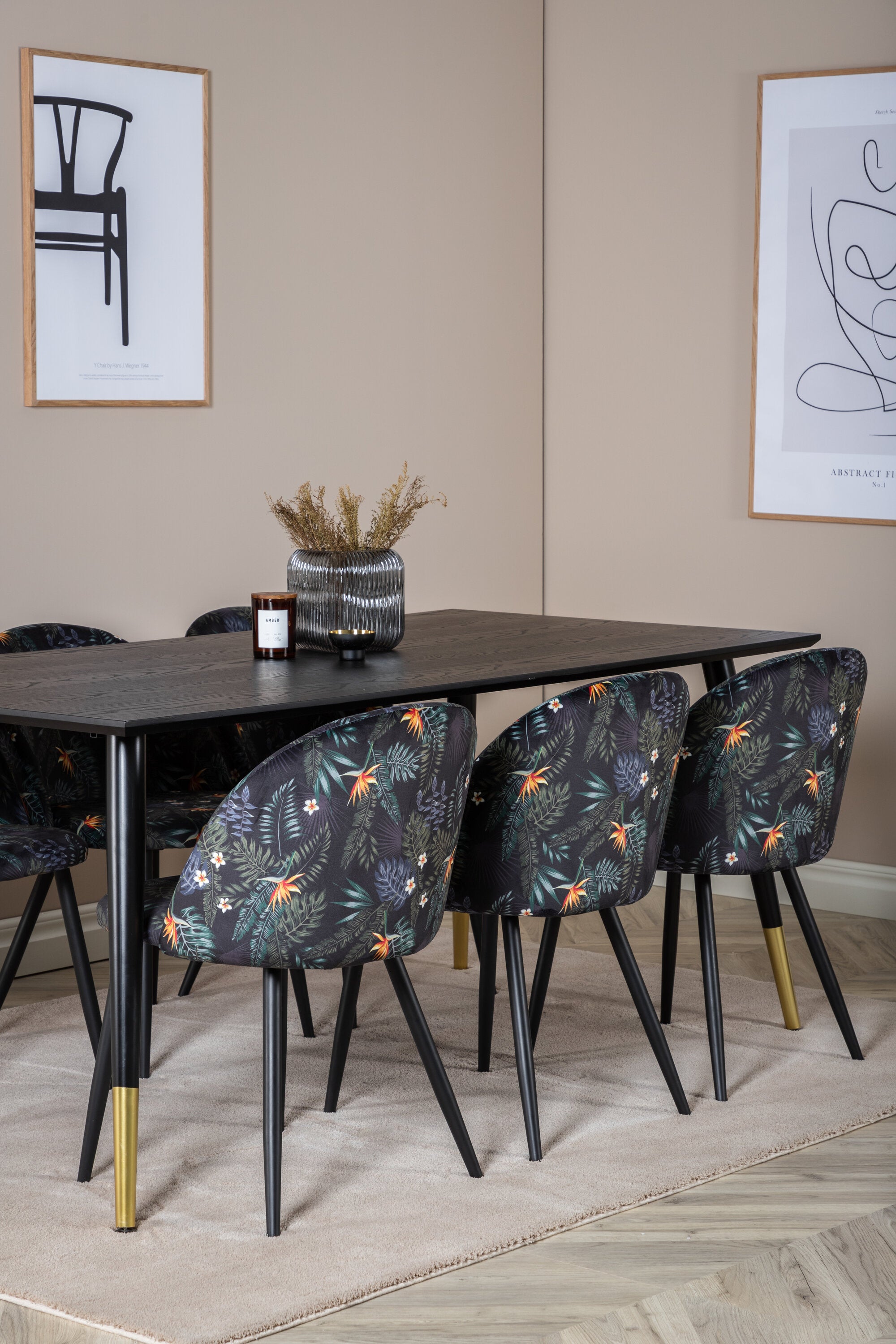 Venture Home Dipp Matgrupp med Velvetstolar