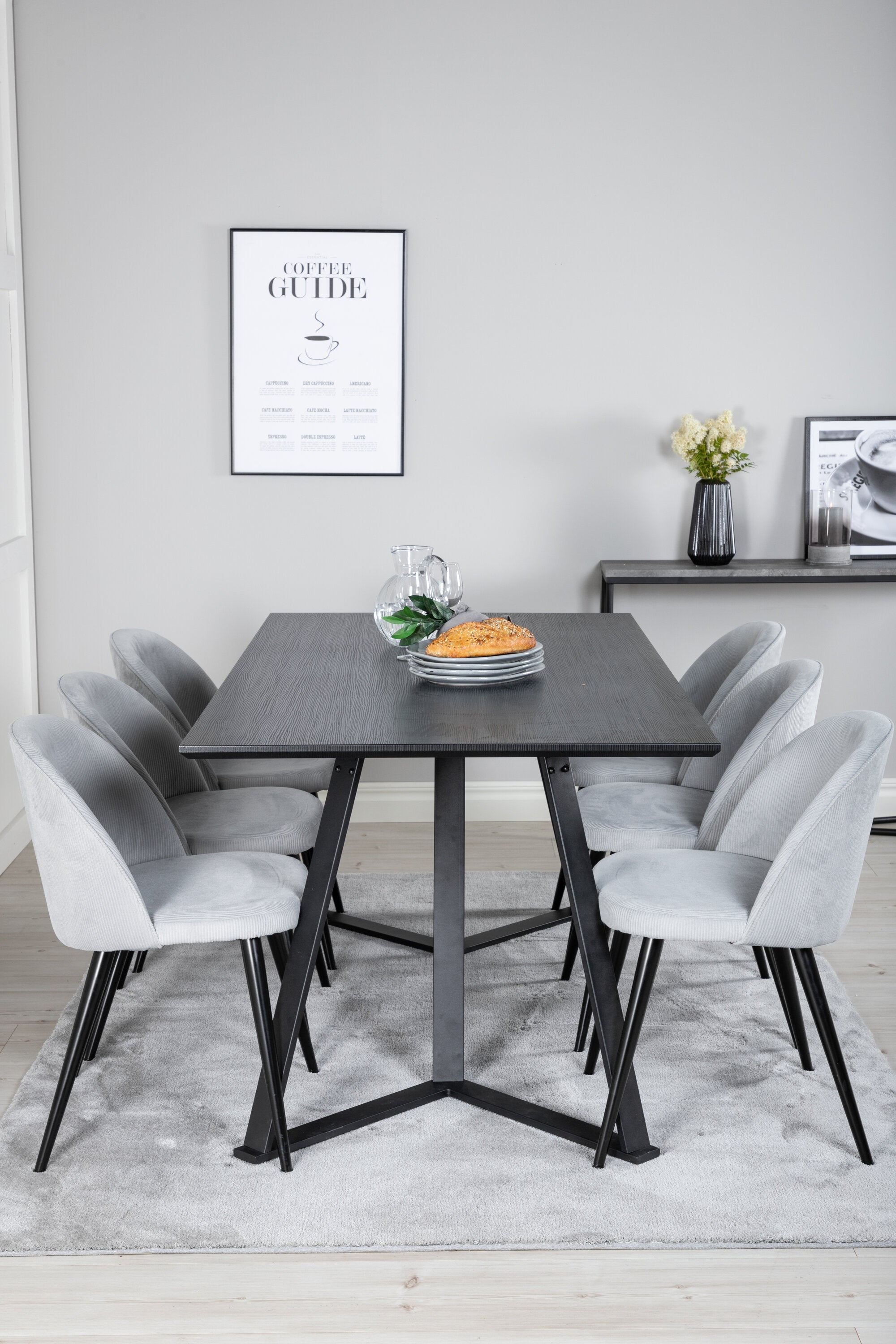 Venture Home Matgrupp Marina med stolarna Velvet