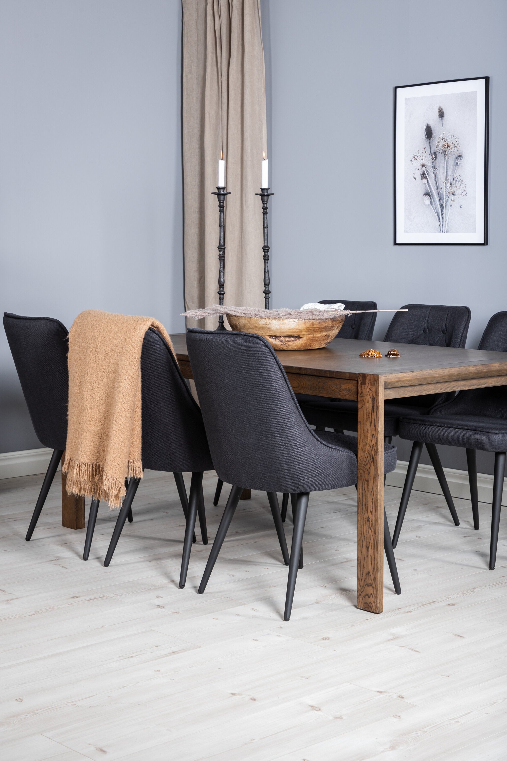 Venture Home Matgrupp Slider med 6st matstolar Velvet Deluxe