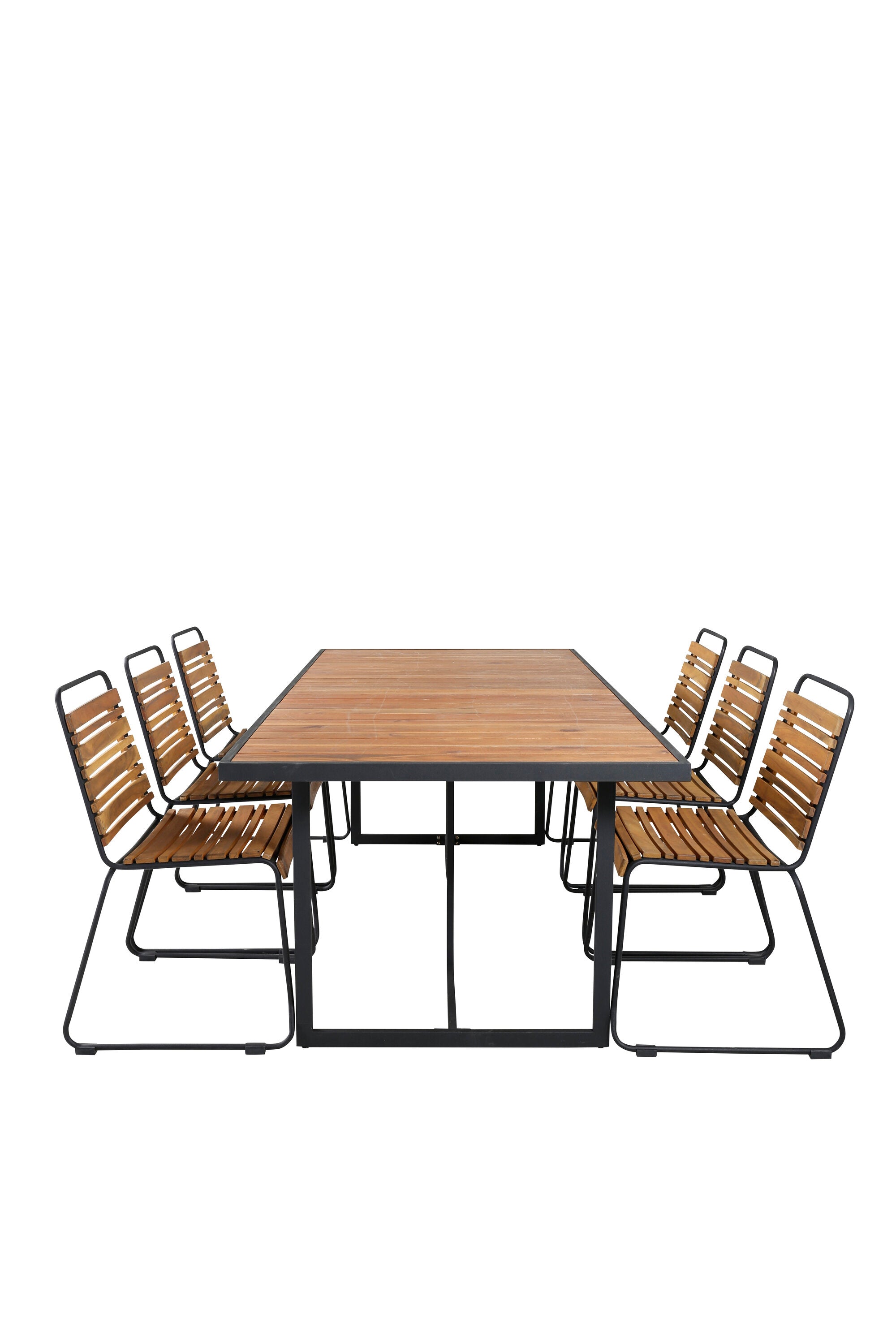Modernt matbord i elegant design med plats för stolar, perfekt för sociala middagar och umgänge.