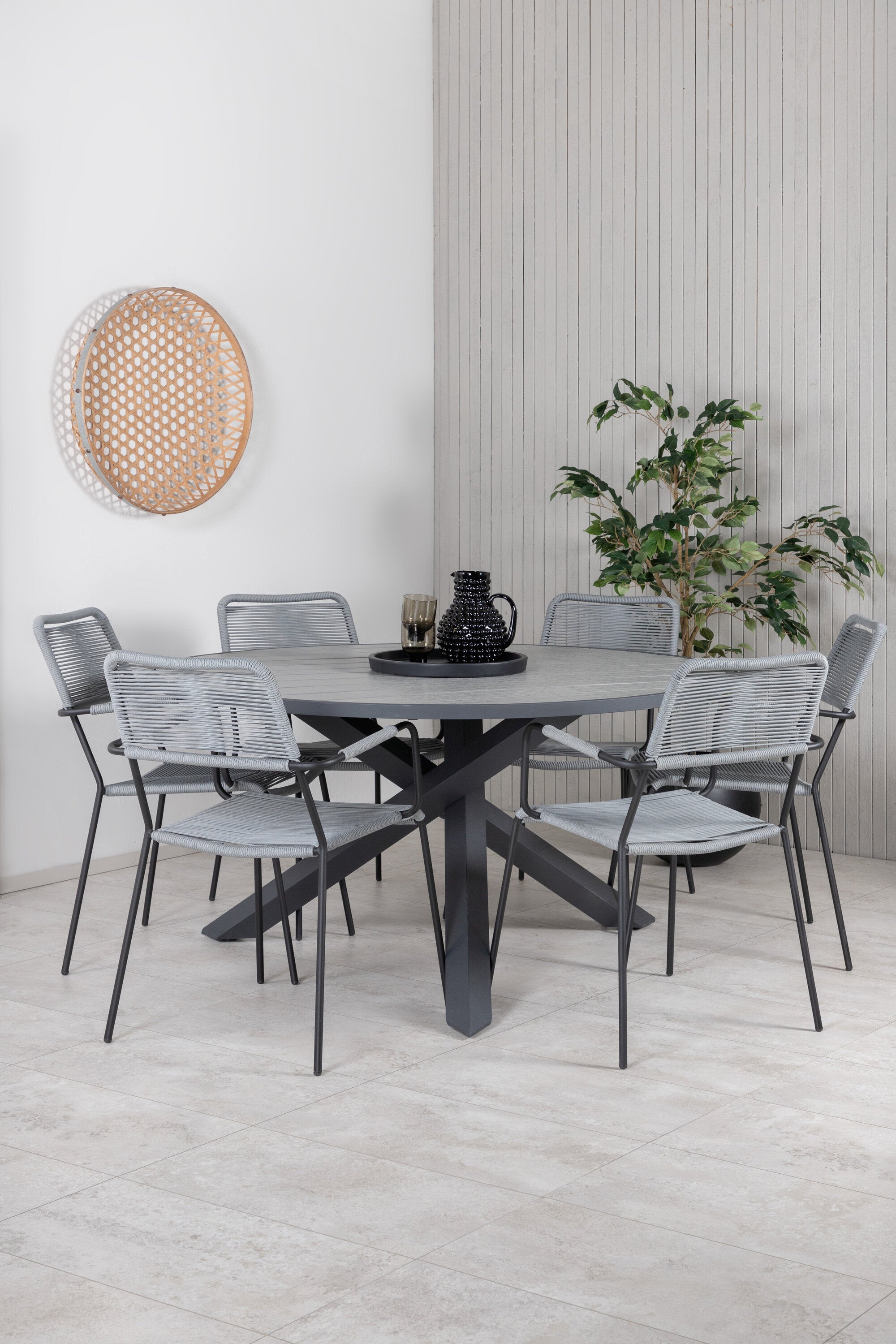 Venture Home Parma Matgrupp Ø140 cm Med 6 Lindos Stolar