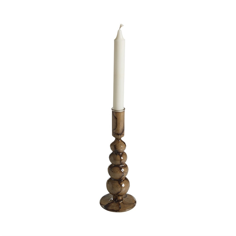 Mogihome Ljusstake Zuri Låg, 3 X 5 X 23 Cm, Brun