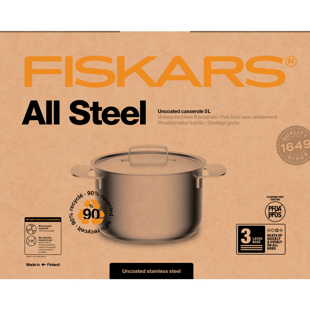 Fiskars Stål Gryta 5,0L