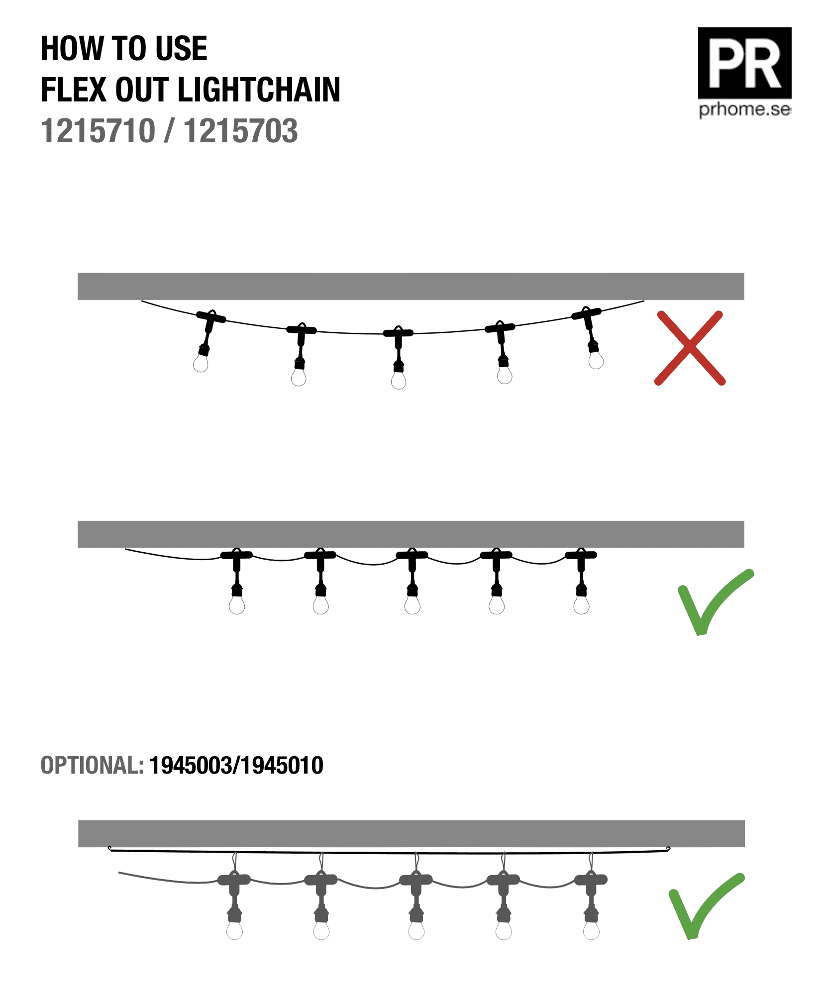 PR Home Flex Out Ljusslinga Inkl 5st Hue 20cm