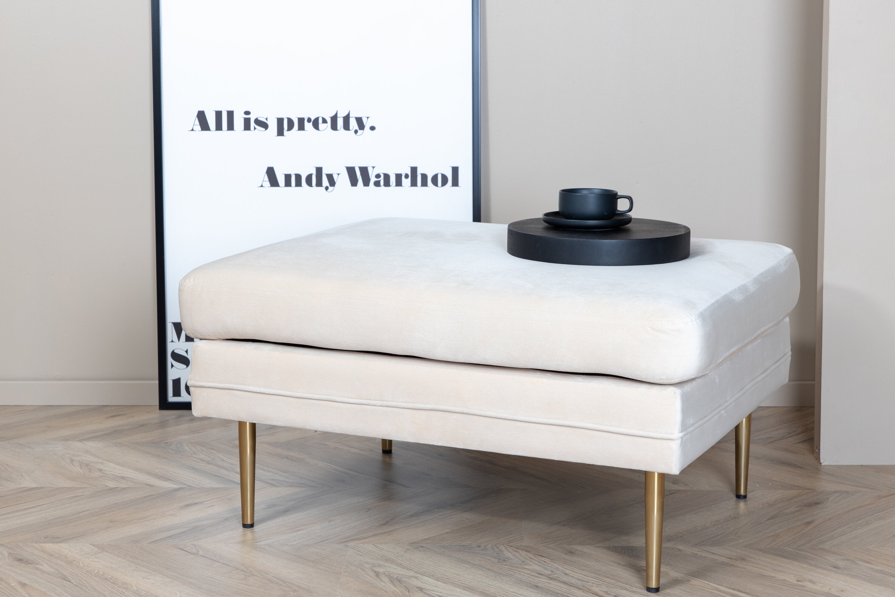 Venture Home Boom Ottoman Guld/vit