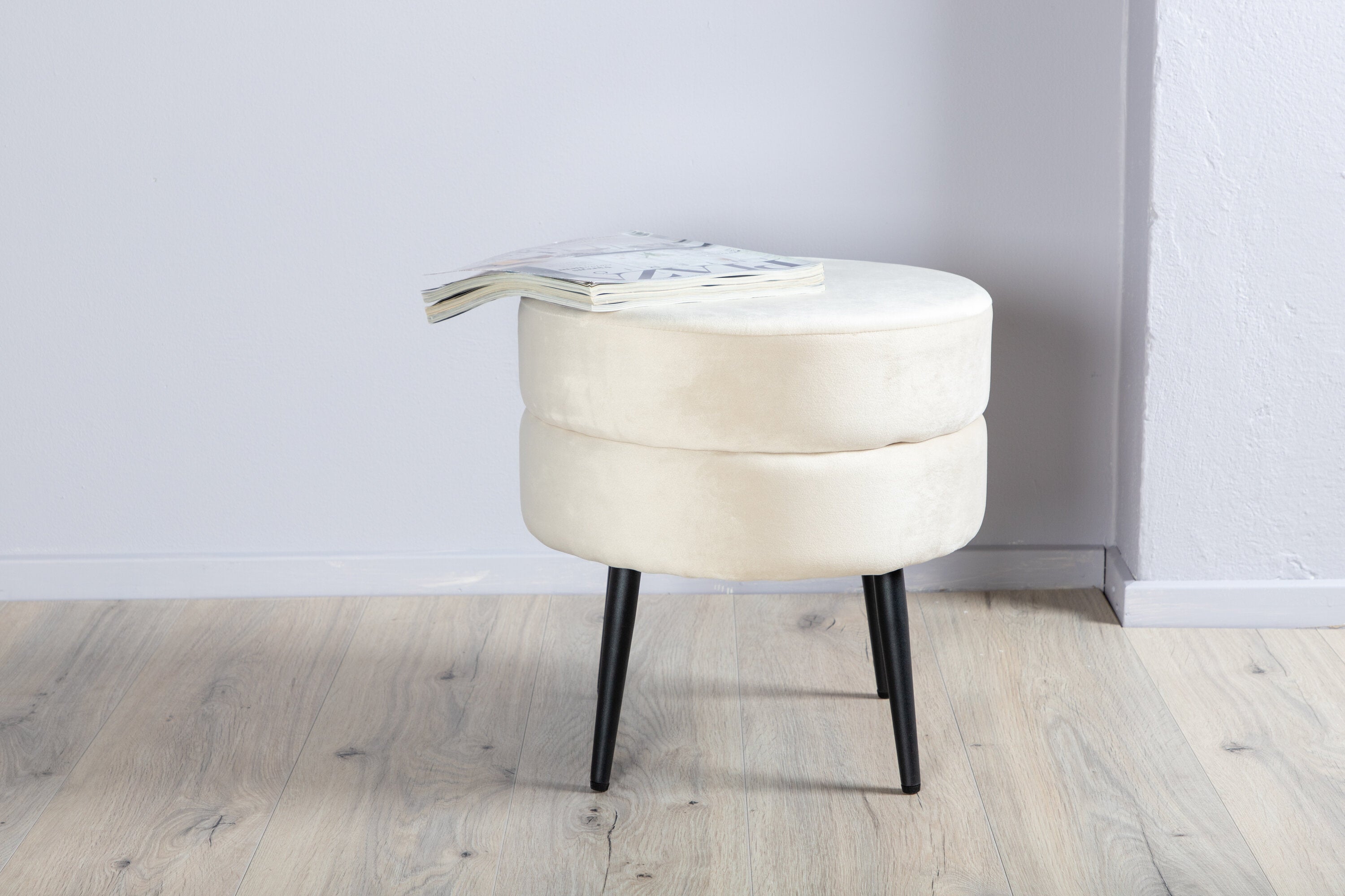 Venture Home Pot Puff Svart/ljusbeige ø40 cm