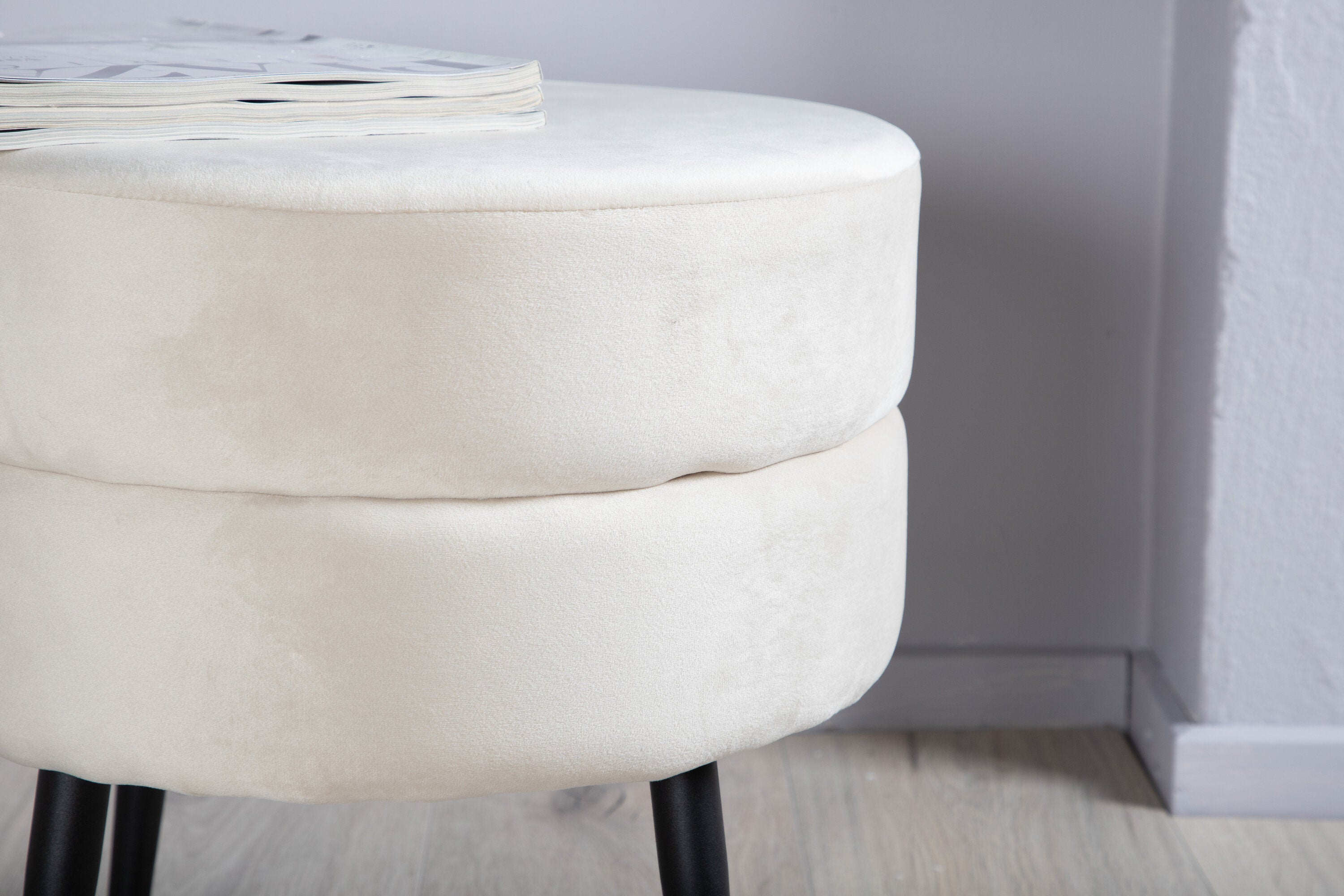 Venture Home Pot Puff Svart/ljusbeige ø40 cm