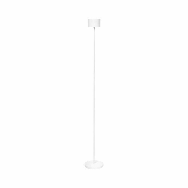 Blomus Farol golvlampa, 115 cm vit, dimbar och vattentålig. Perfekt för både inomhus- och utomhusutrymmen.