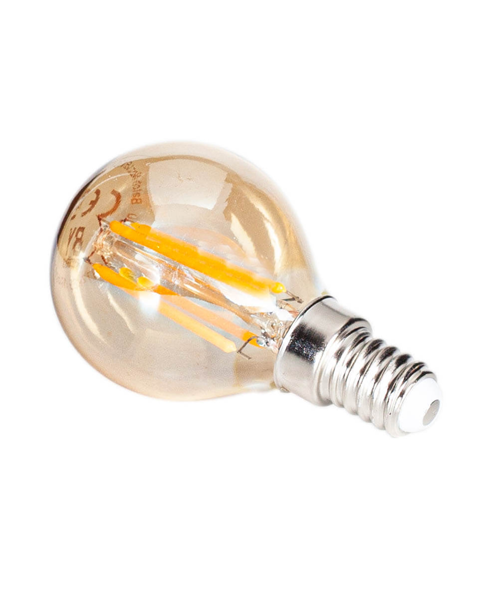 By Rydéns Filament dekorationslampa LED dimbar klot E14 4W Ø45mm Amber