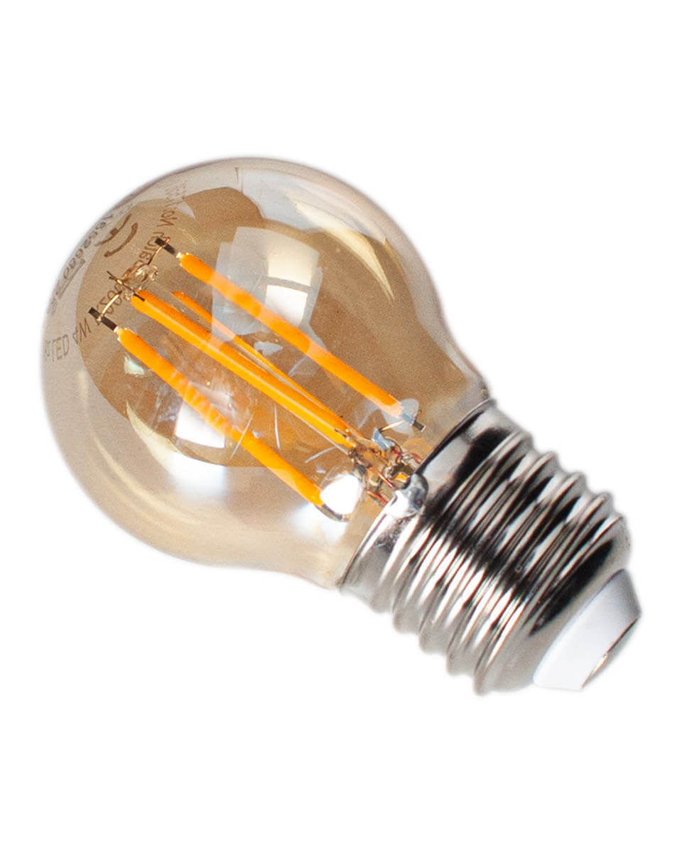 By Rydéns Filament dekorationslampa LEDdimbar klot E27 4W Ø45mm amber