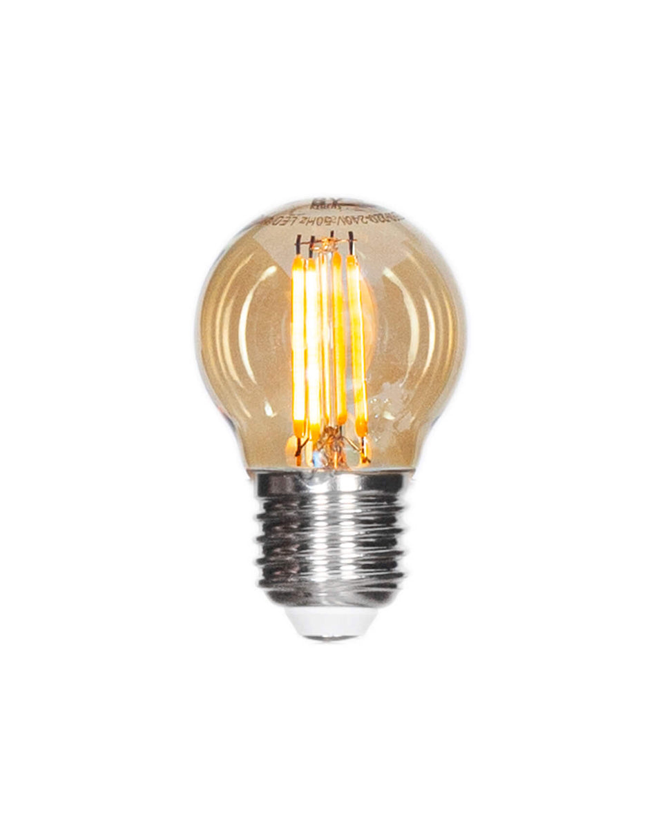 By Rydéns Filament dekorationslampa LEDdimbar klot E27 4W Ø45mm amber