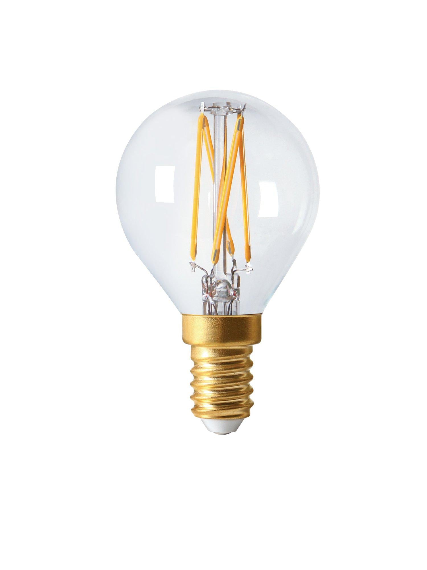 Elect LED Filament Klot Klar E14 från PR Home i transparent glas med mjukt 2200K ljus, perfekt för stilfull belysning.