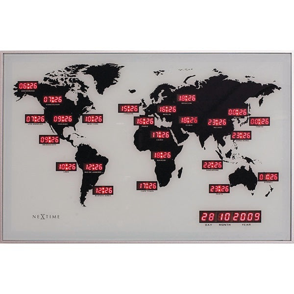 NeXtime World Time Digit Väggklocka