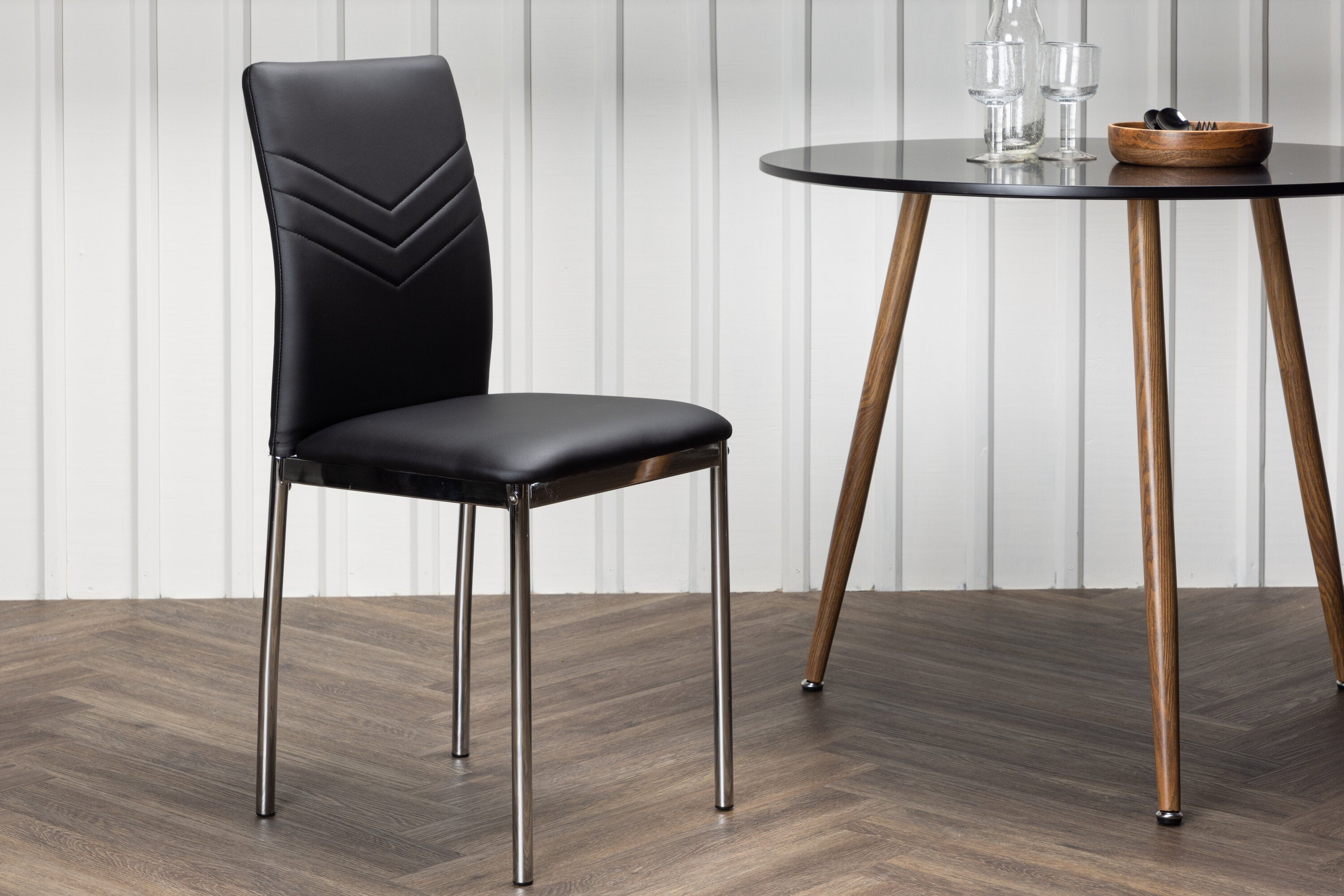 Venture Home Lily Matstol Svart/Silver 2-pack