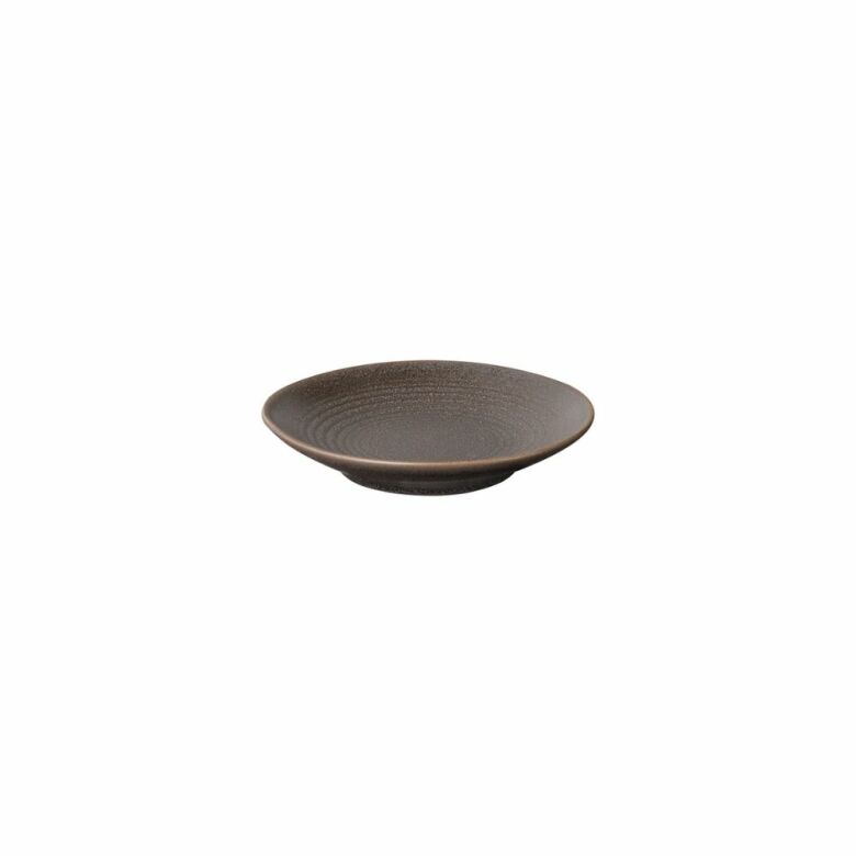 KUMI Tallrik XS Ø10 cm i espresso, keramisk design med unik glasyr och minimalistiska japanska former. Perfekt för elegant dukning.