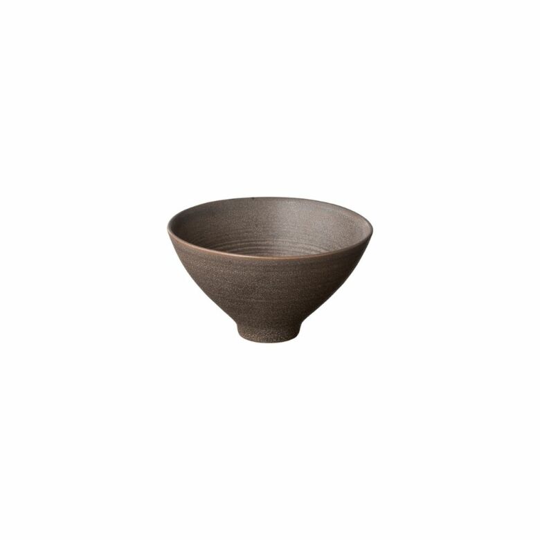 Kumi Skål i espresso, Ø12 cm - minimalistisk japansk design med unik reaktiv glasyroverflate för en elegant touch.