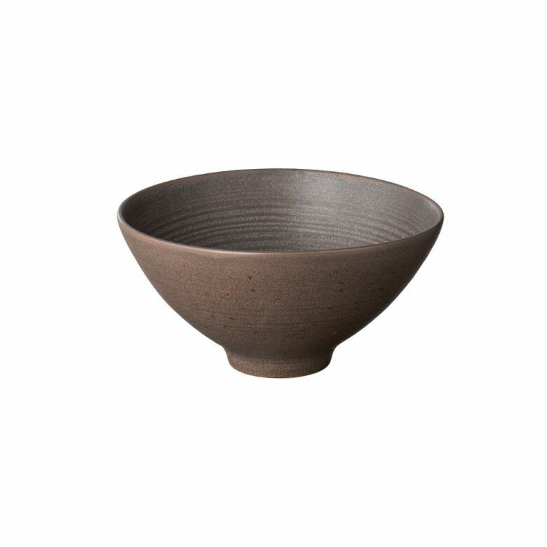 Kumi salladsskål i espresso, Ø21 cm - unik japansk design med halvmatt reaktiv glasyr för elegant matservering.