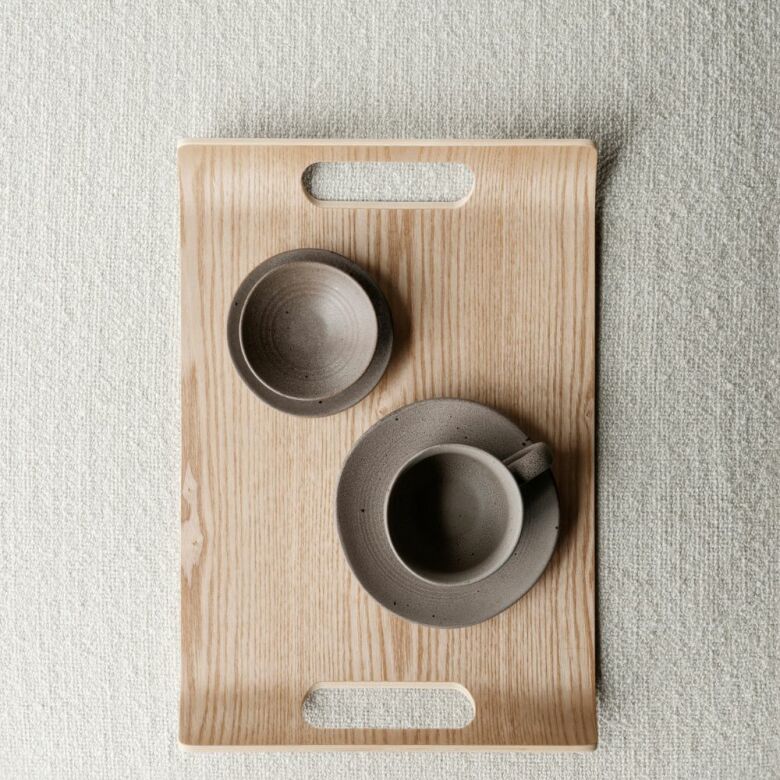 Kumi espressokoppar i keramik, 6 cl, Fungi - unik japansk design med reaktiv glasyr. Elegant minimalistiskt uttryck (2-pack).