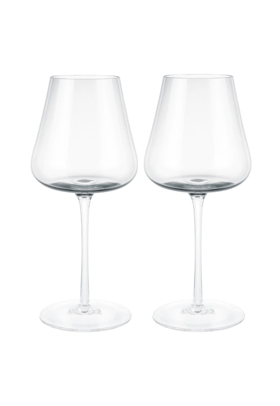 Munblåsta Blomus Belo rödvinsglas 60 cl i 2-pack, designade av Frederike Martens. Elegant finish med skuren kant och unik silhuett.