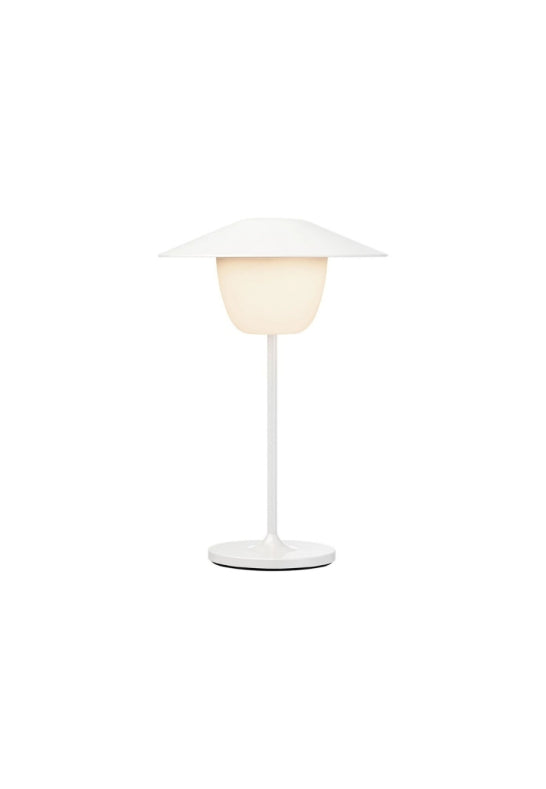 Blomus Ani Mini LED-lampa, vit 21,5 cm. Justerbart ljus med elegant design för inomhus- och utomhusapplikationer. Stänksäker & portabel.